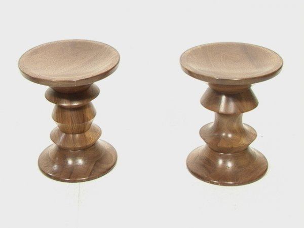 Pair of Charles EAMES Time Life Walnut Stools.: Pair of Charles EAMES Time Life Walnut Stools. Dimensions: H: 15 inches: W: 13 inches: D: 13 inches Condition (General) Please contact us with specific questions about condition, not visible in the ph