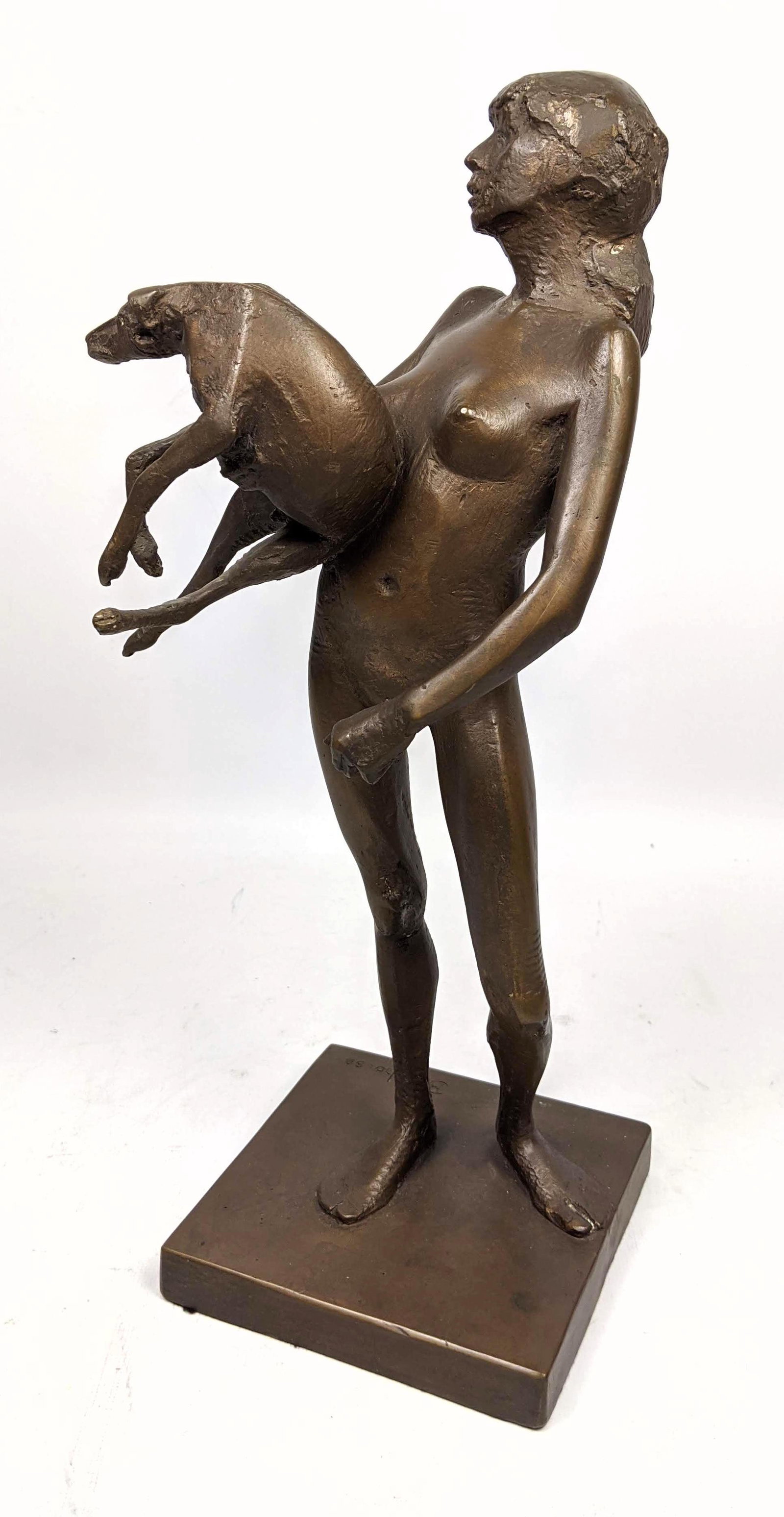 DAVID BACKHOUSE Figural Bronze Sculpture. Standing Woma (1 of 10)