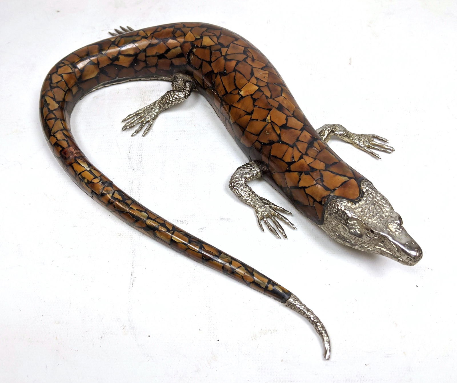 MAITLAND SMITH Figural Lizard Sculpture. Silver Tone wi (1 of 9)