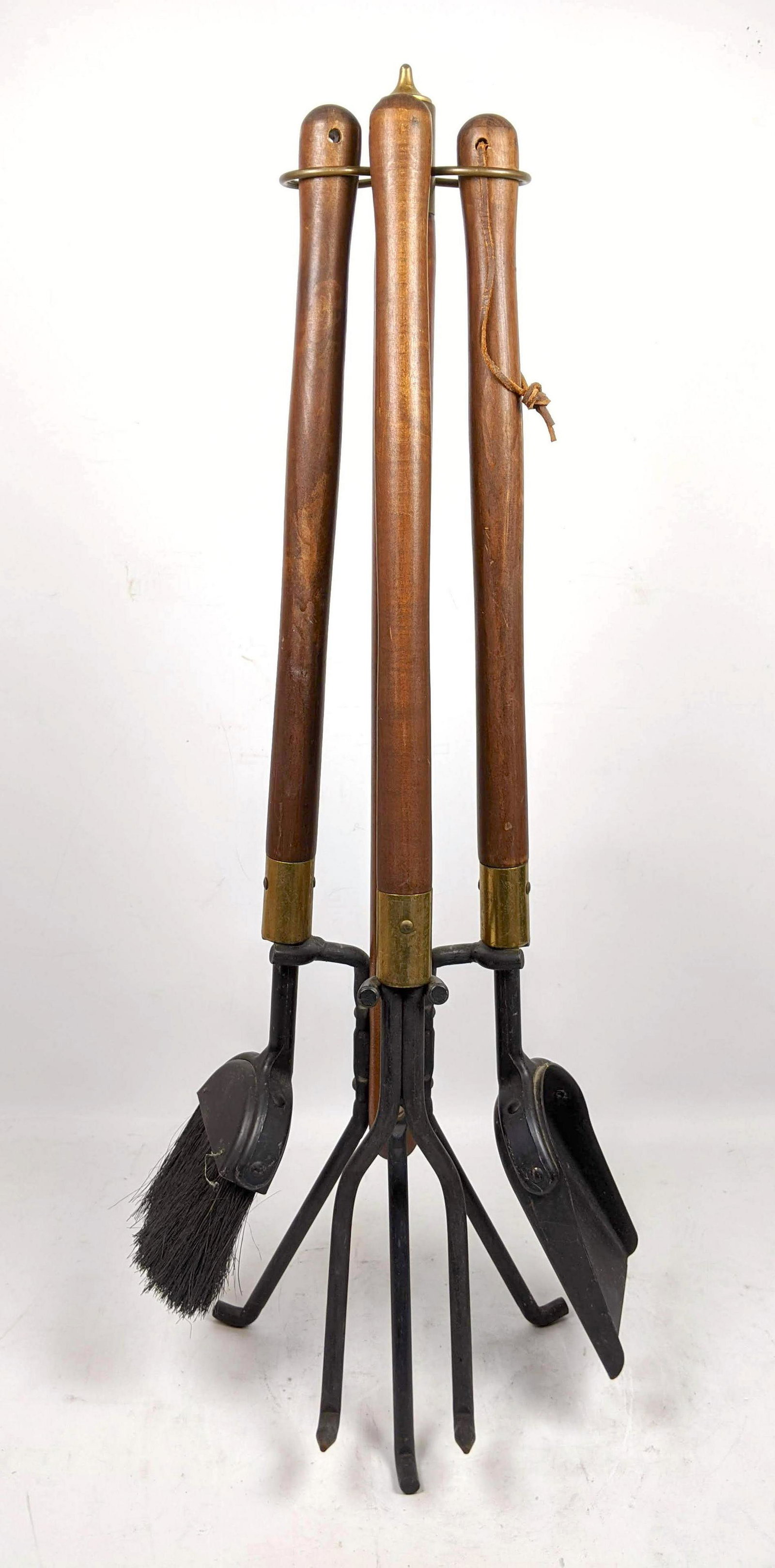 Set of Seymour Wood handle Mid-century Fireplace tools. (1 of 9)