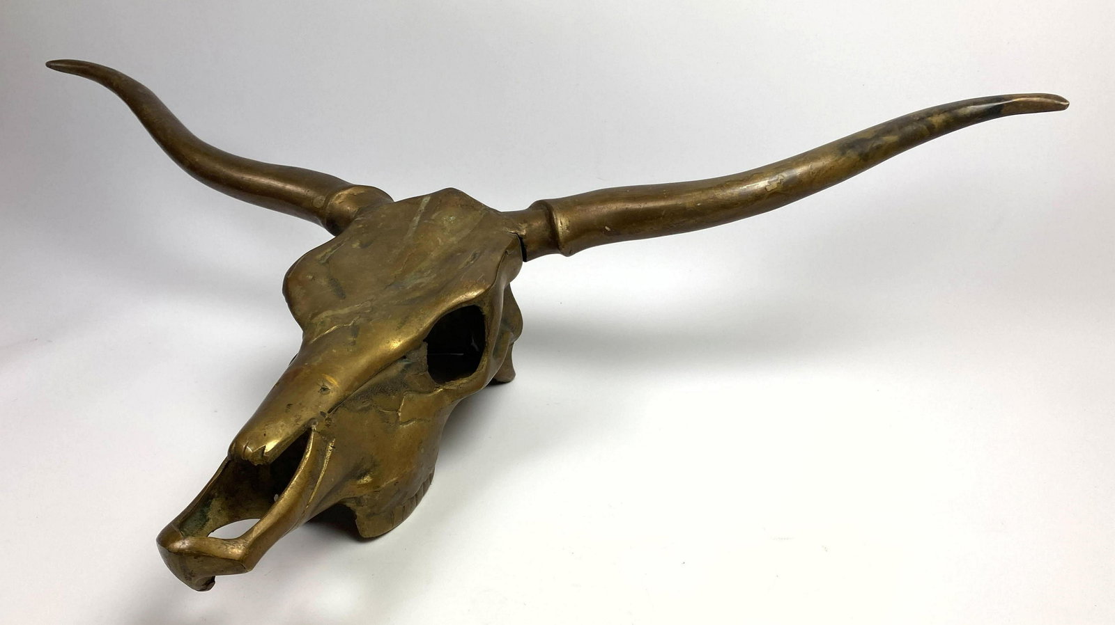 Brass Steer Skull Wall Sculpture. (1 of 11)
