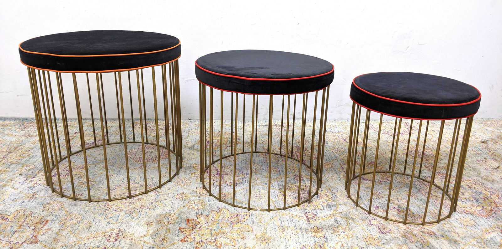 BRASS BROTHERS Italian Cage Nesting Stools. Iron and Up (1 of 9)