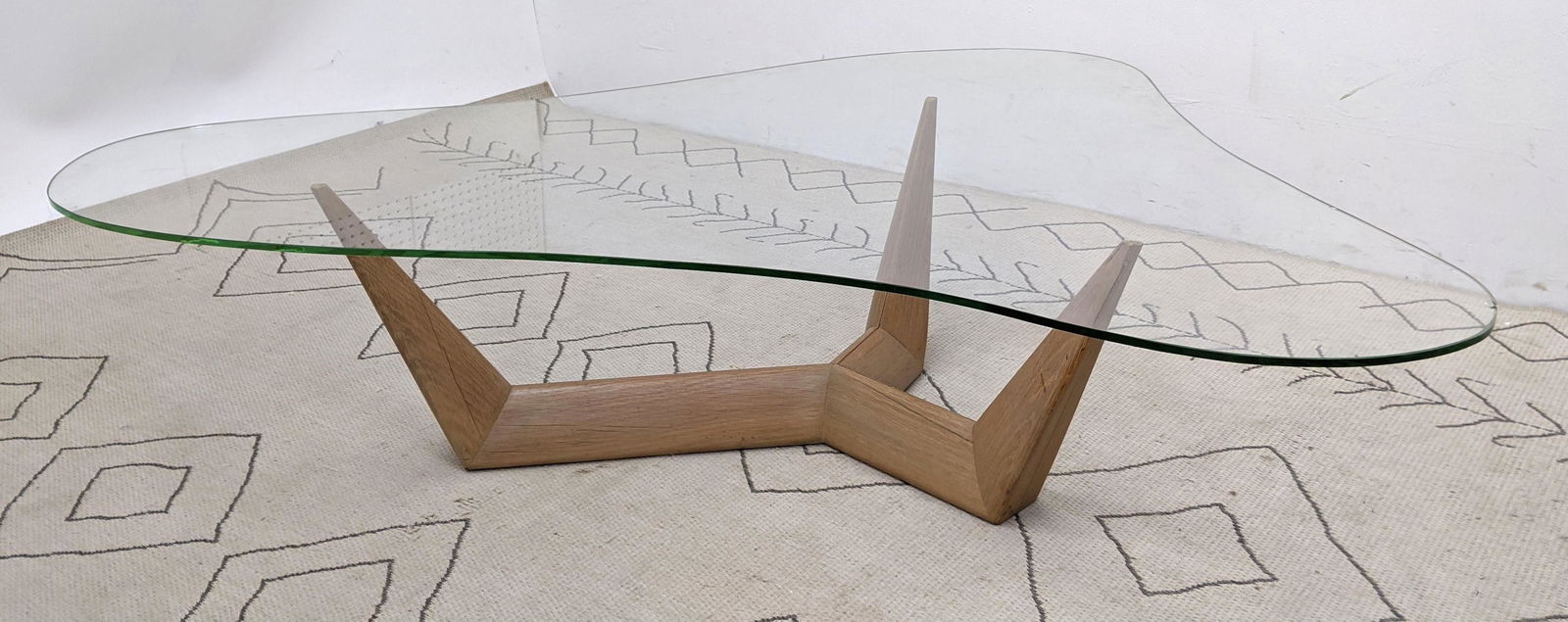 Modernist Tripod Wood Base Glass Cocktail Table. Robsjo (1 of 14)