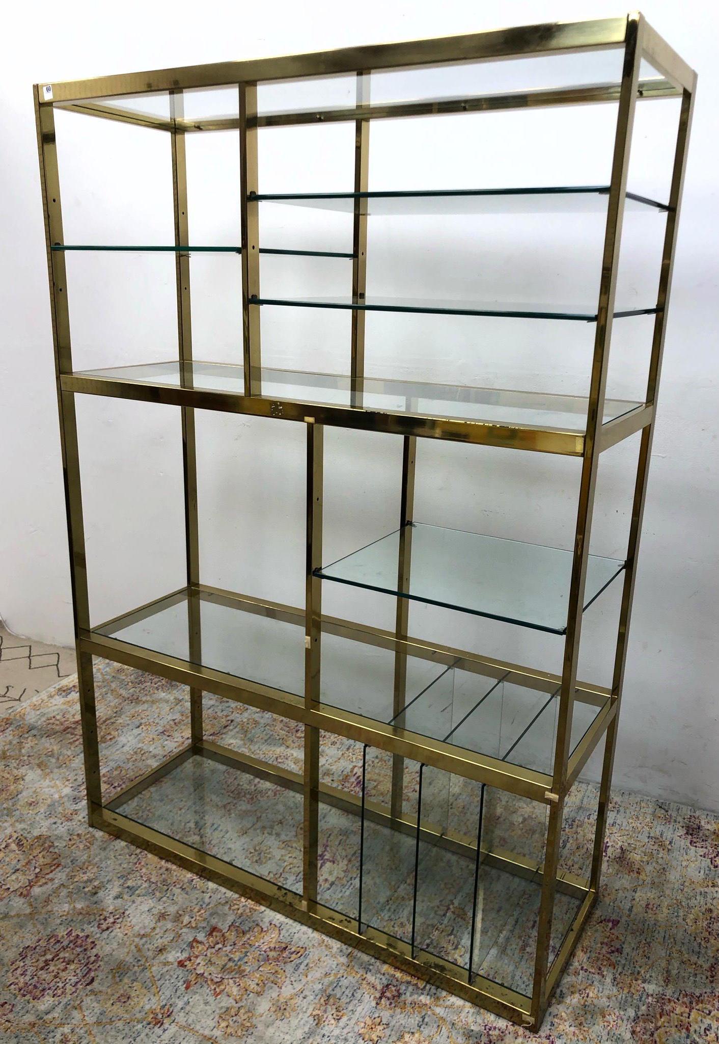 70s Modern Gold Tone etagere Shelf Display Unit.  Multi (1 of 11)