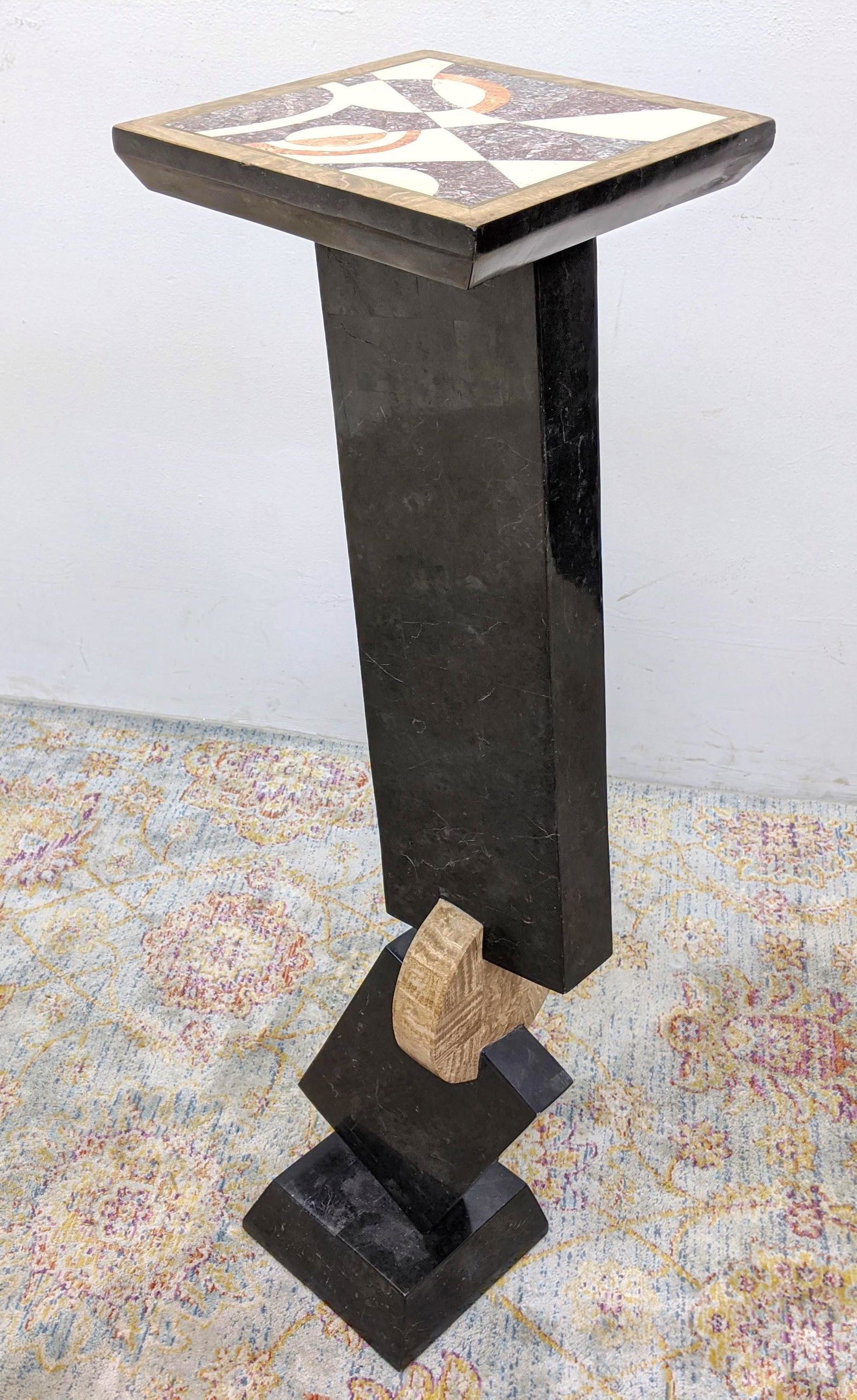 MAITLAND SMITH Tessellated Stone Pedestal Stand. Decora (1 of 6)