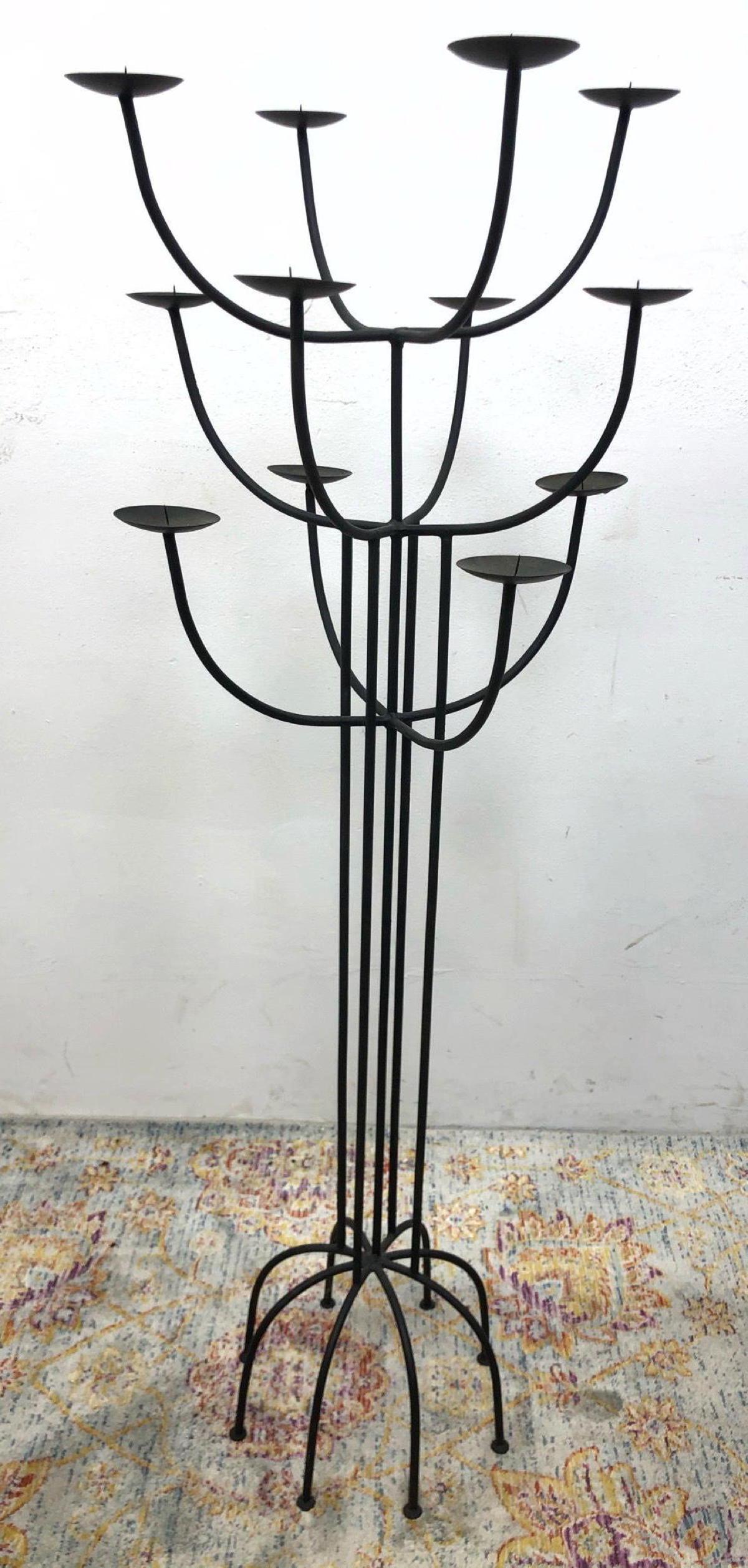 Modernist Metal Candle Stand. Stand. Floor Model. Black (1 of 5)