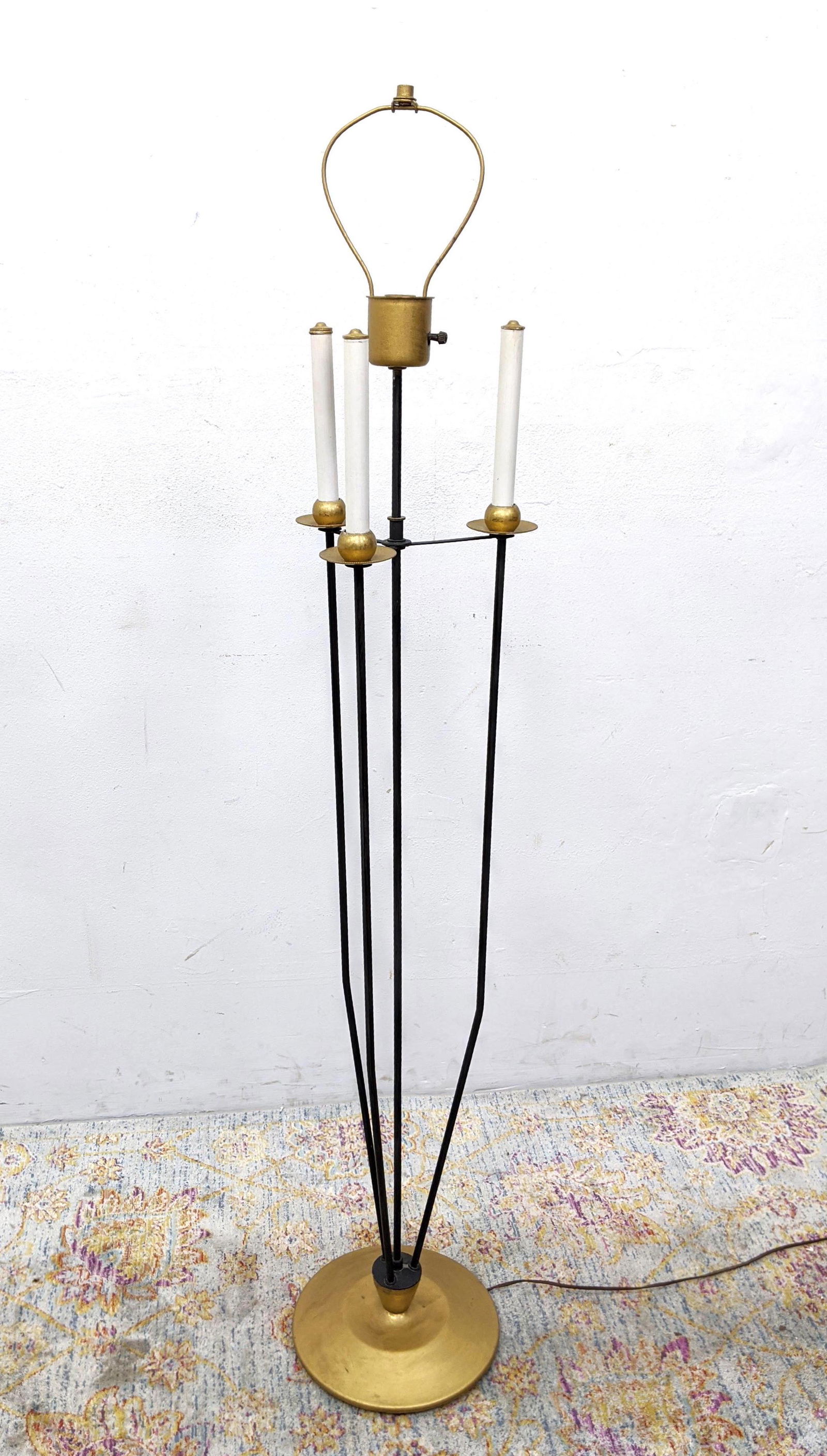 Mid Century Modern  Metal Floor Lamp. Three arms with c (1 of 9)
