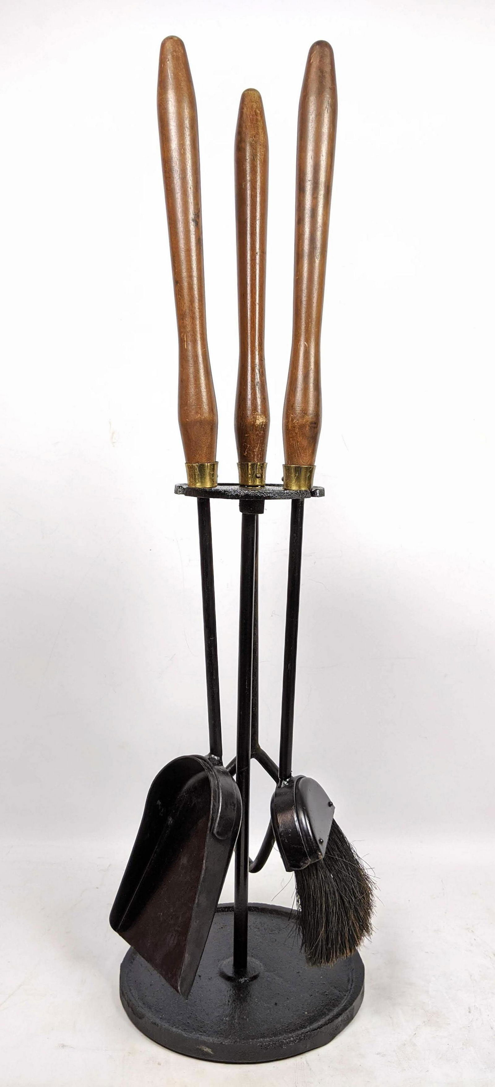 Mid Century Modern Wood Handled Fireplace Tool Set. Mod (1 of 9)