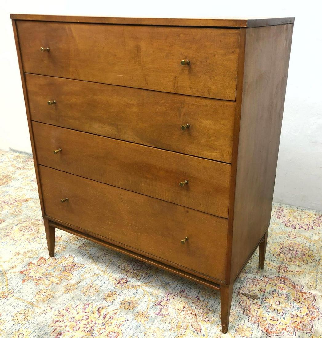 Paul McCobb Tall Chest Dresser. Birch dresser w/brass p (1 of 14)