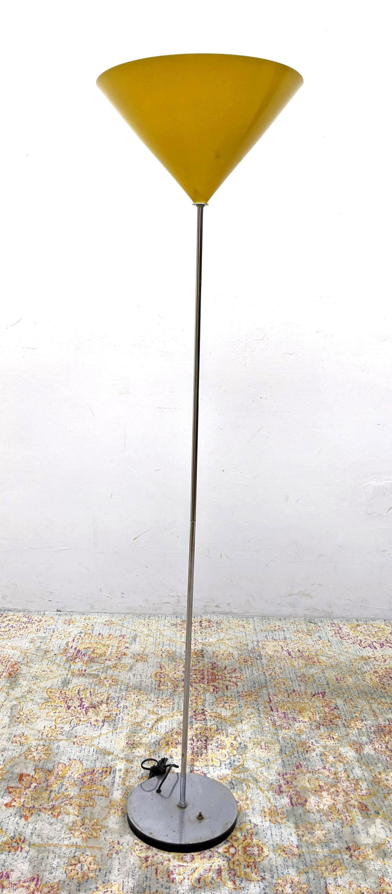 Mid Century Modern  Metal Cone Shade Torchiere Floor La (1 of 12)