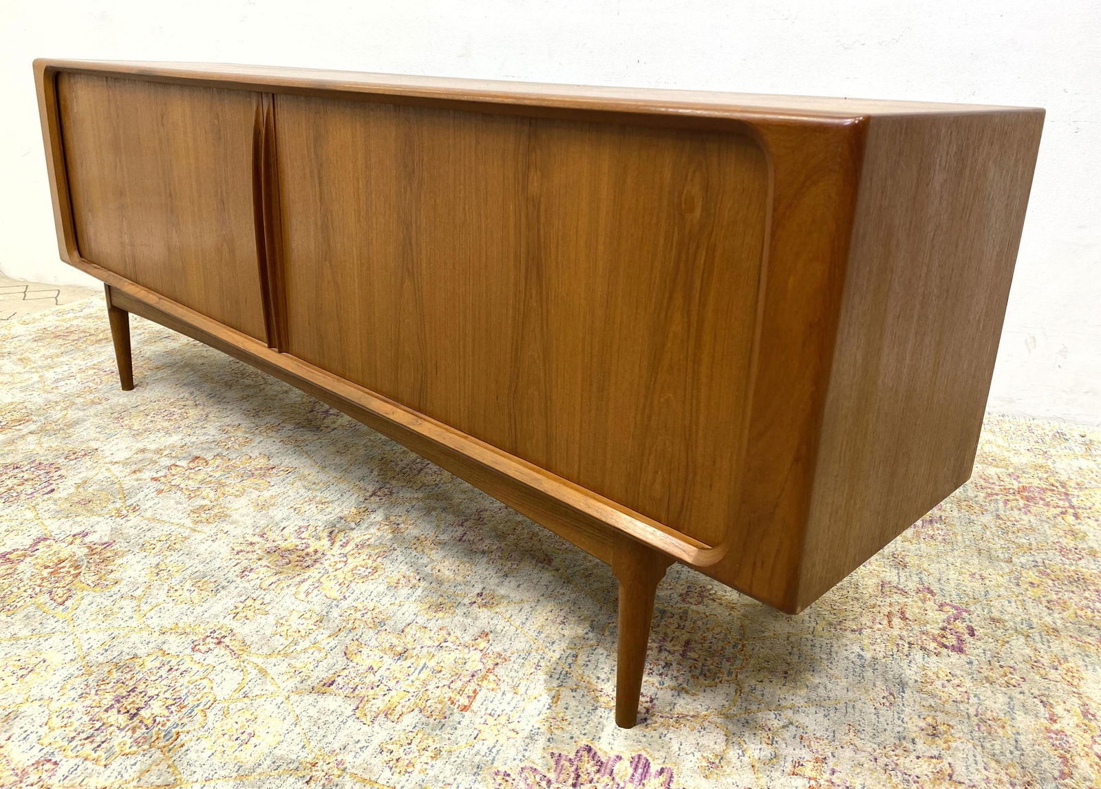 Danish Modern Teak Tambour Door Credenza Sideboard Cabi (1 of 13)