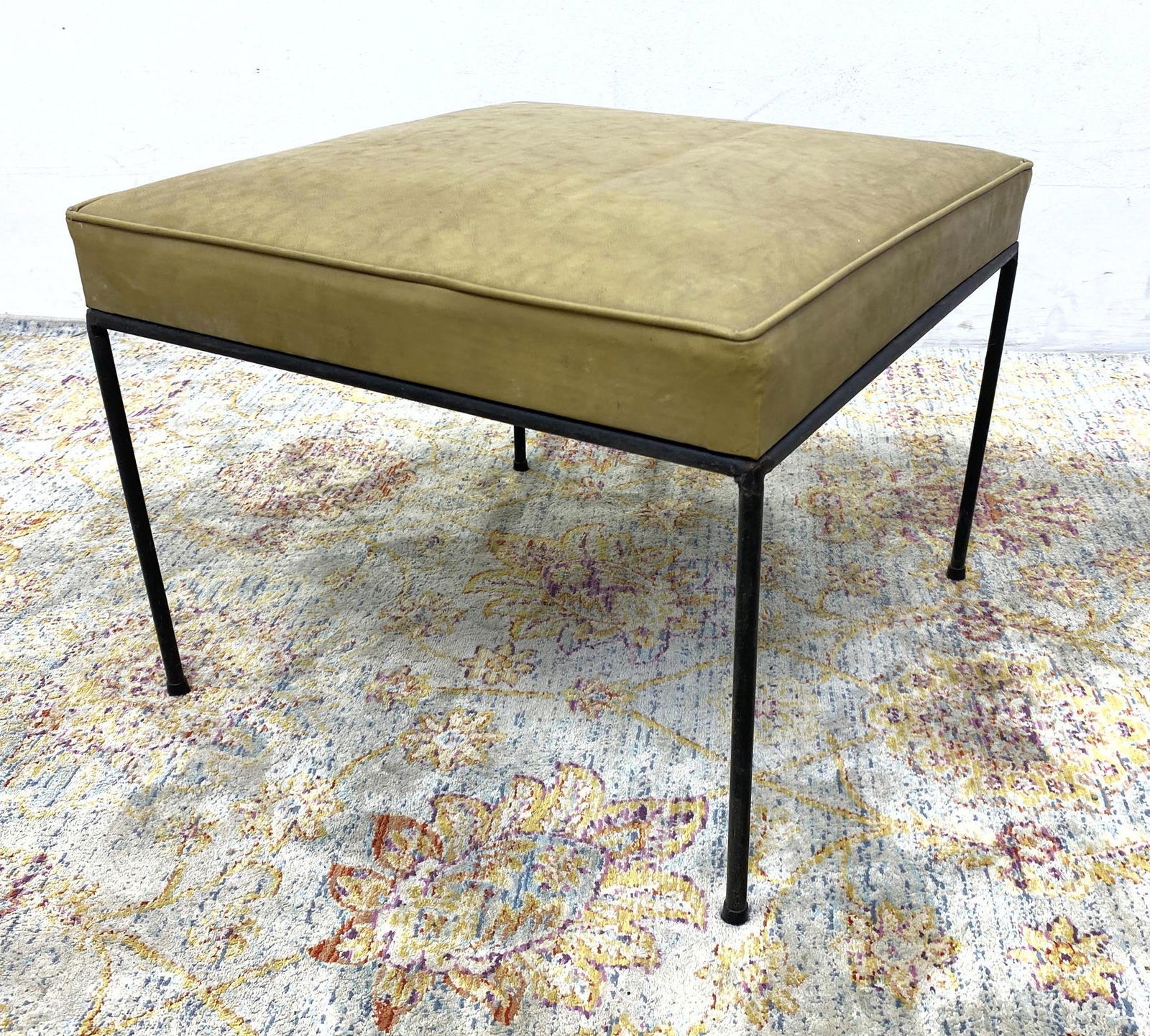 Paul McCobb Hairpin Iron Stool Ottoman. (1 of 6)
