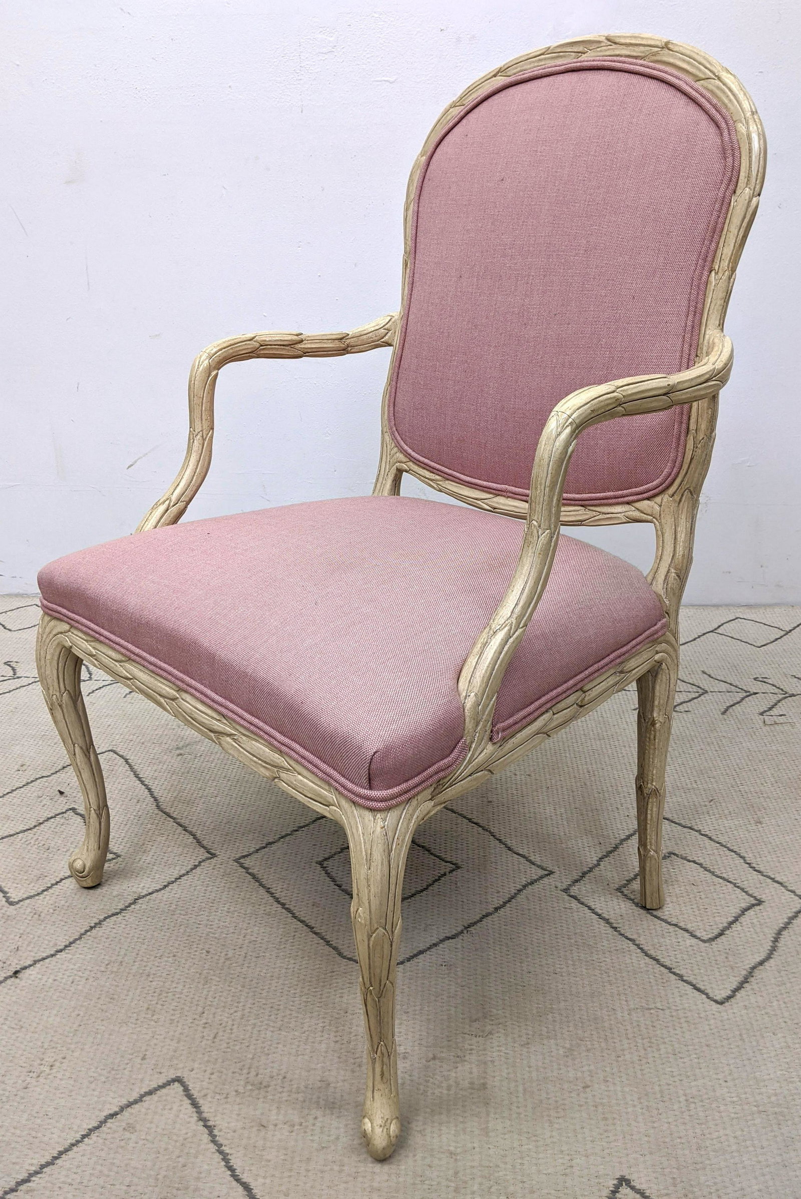 CENTURY FURNITURE Faux Bois Arm Chair. Carved Frame.: CENTURY FURNITURE Faux Bois Arm Chair. Carved Frame. -- Dimensions: H: 38.5 inches: W: 23 inches: D: 22 inches ---