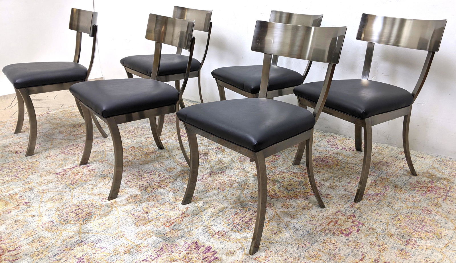 Set 6 DESIGN INSTITUTE of AMERICA Dining Chairs.  Steel (1 of 10)