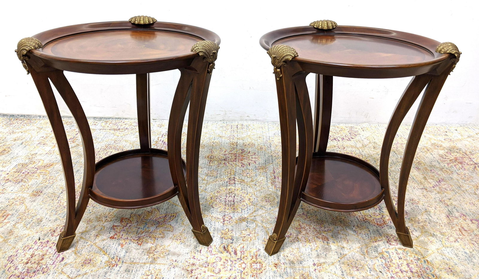 Pr MAITLAND SMITH Round Side Tabouret Tables. Figural B (1 of 15)