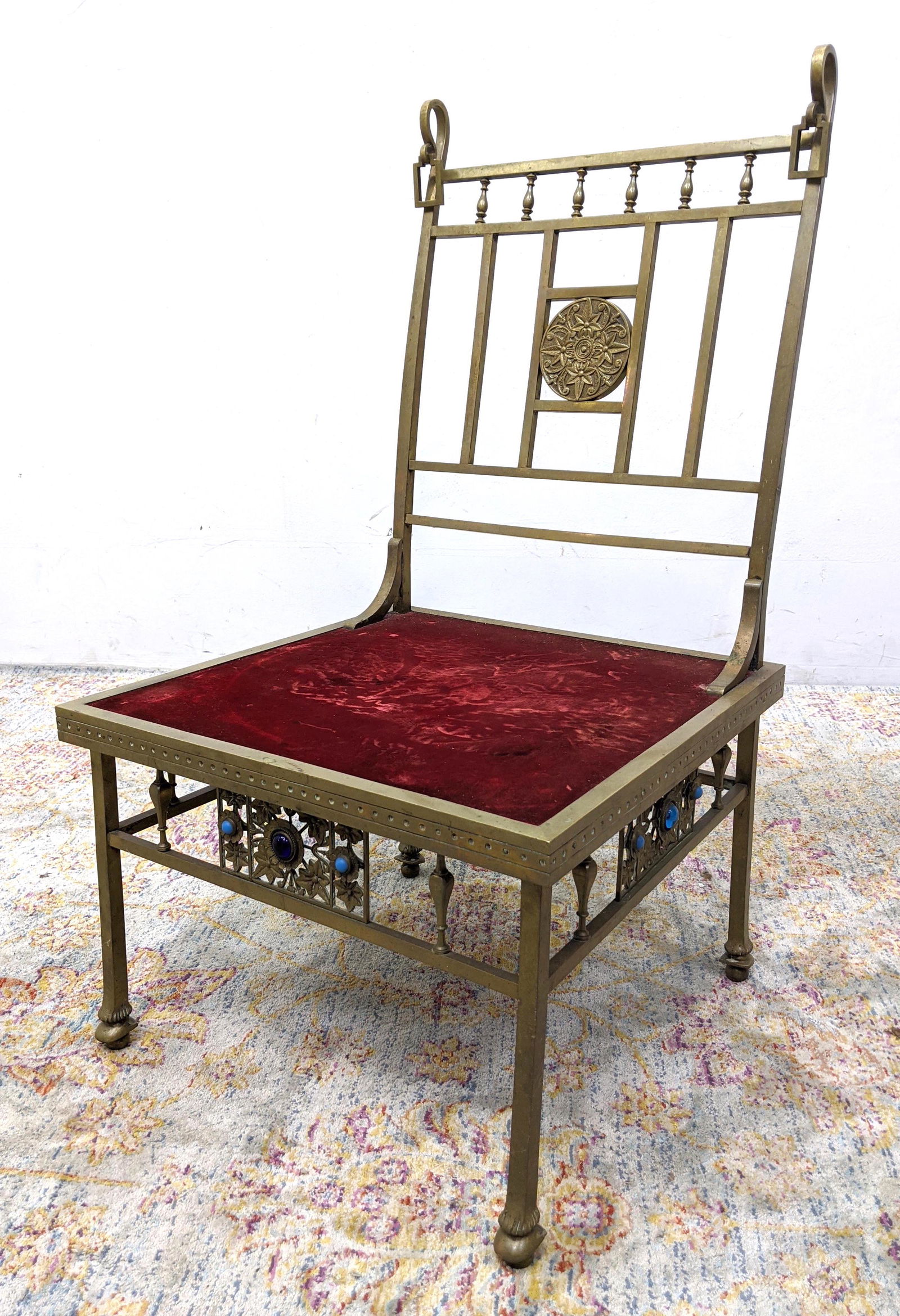 CHARLES PARKER Attributed Brass Low Chair.  Fancy brass (1 of 19)