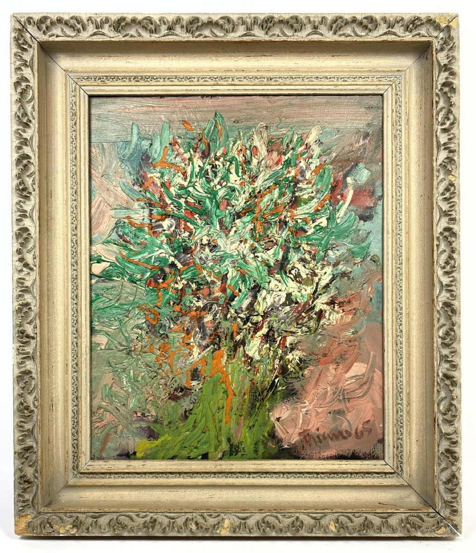 1965 ANTHONY THOMAS TRIANO Acrylic Oil Painting Flowers (1 of 12)