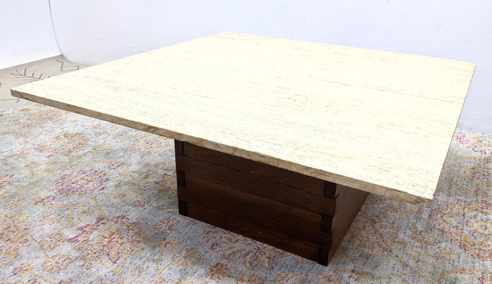 OMG Travertine Wood Cube Base Coffee Table. Detailed bl (1 of 13)