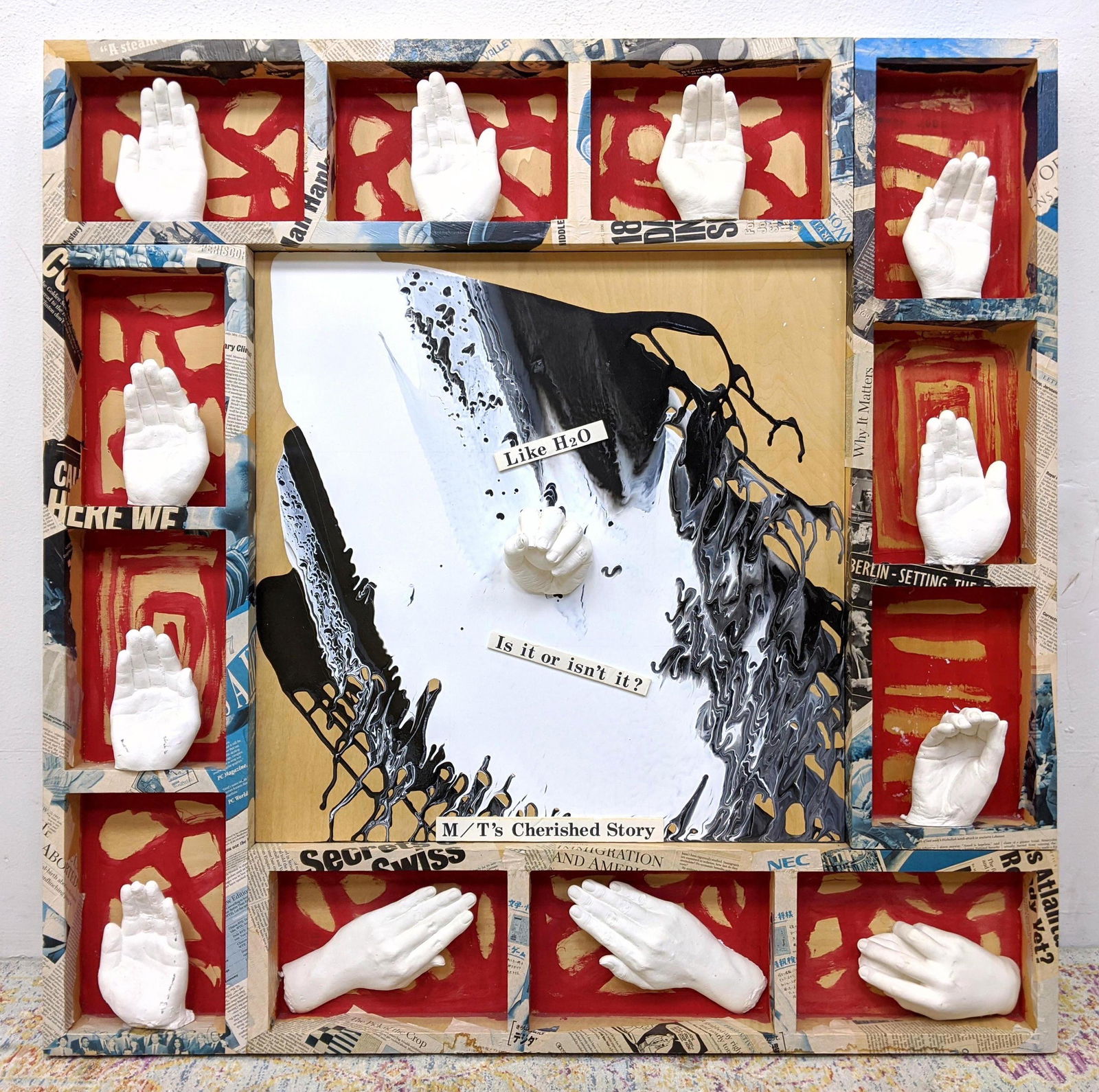 MITSUKO TABE Assembled Collage Mixed Medium Painting Ar (1 of 17)