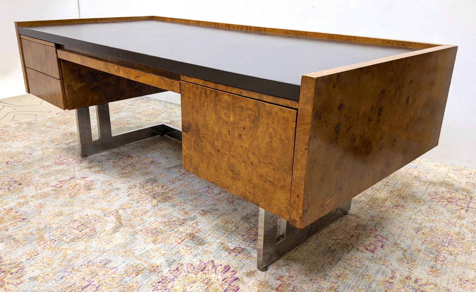 Baughman style by DAVIS Executive Desk. Burl wood wi (1 of 20)