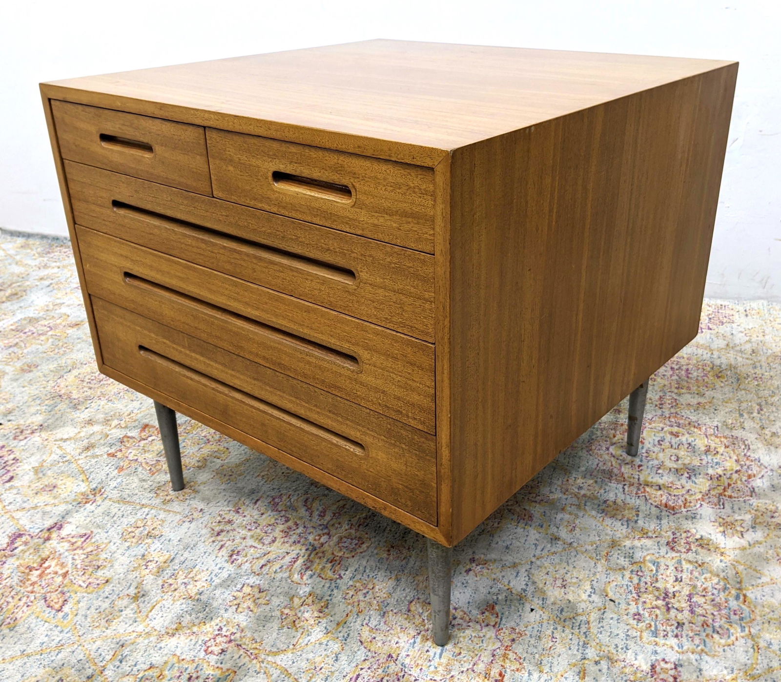 DUNBAR 9450 Commode in Light Amber wood table with 5 dr (1 of 17)