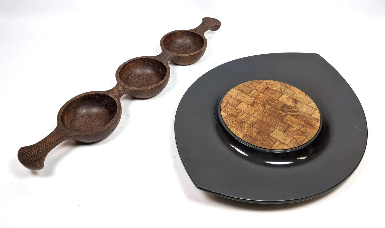 2pc DANSK & SKJODE Danish Teak Table Serve Ware. JENS Q (1 of 17)