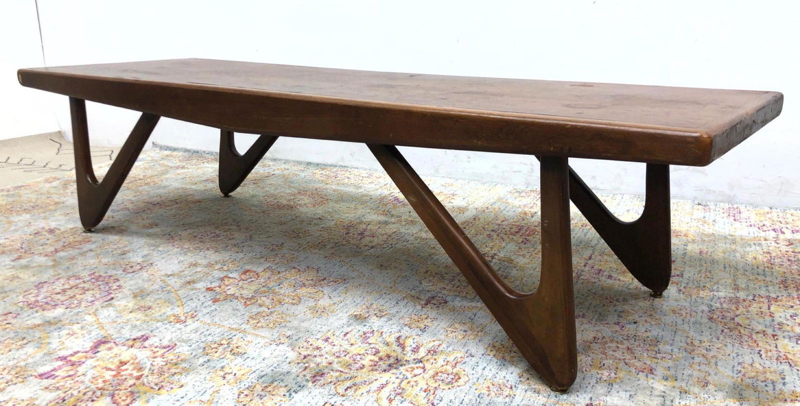 American Modern Walnut Coffee Cocktail Table. Angled Pe (1 of 11)
