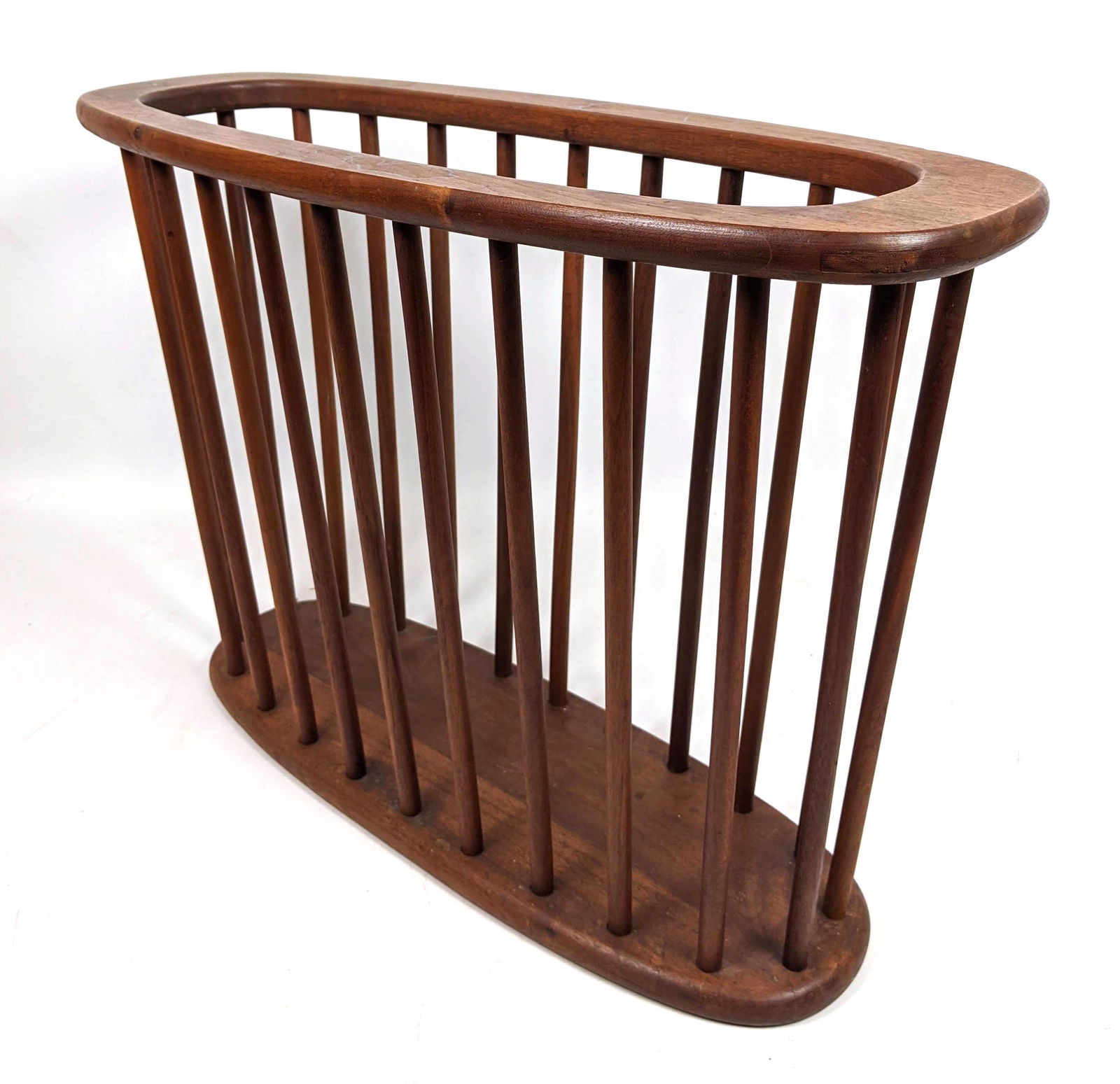 Arthur Umanoff Magazine Rack. Modernist Elliptical Wood (1 of 8)