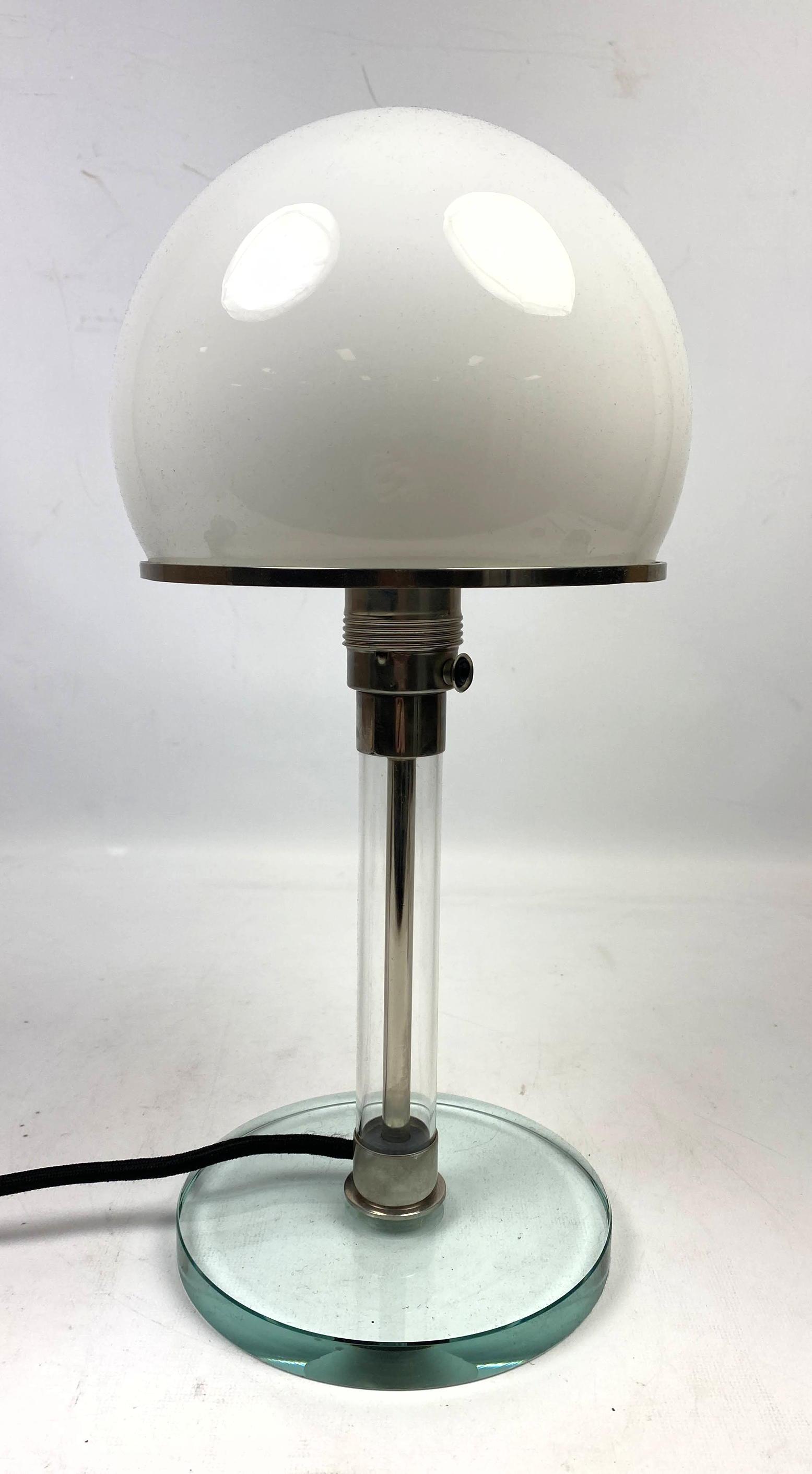 WILHELM WAGENFELD for TECNO LUMEN Lamp.  White glass sh (1 of 14)