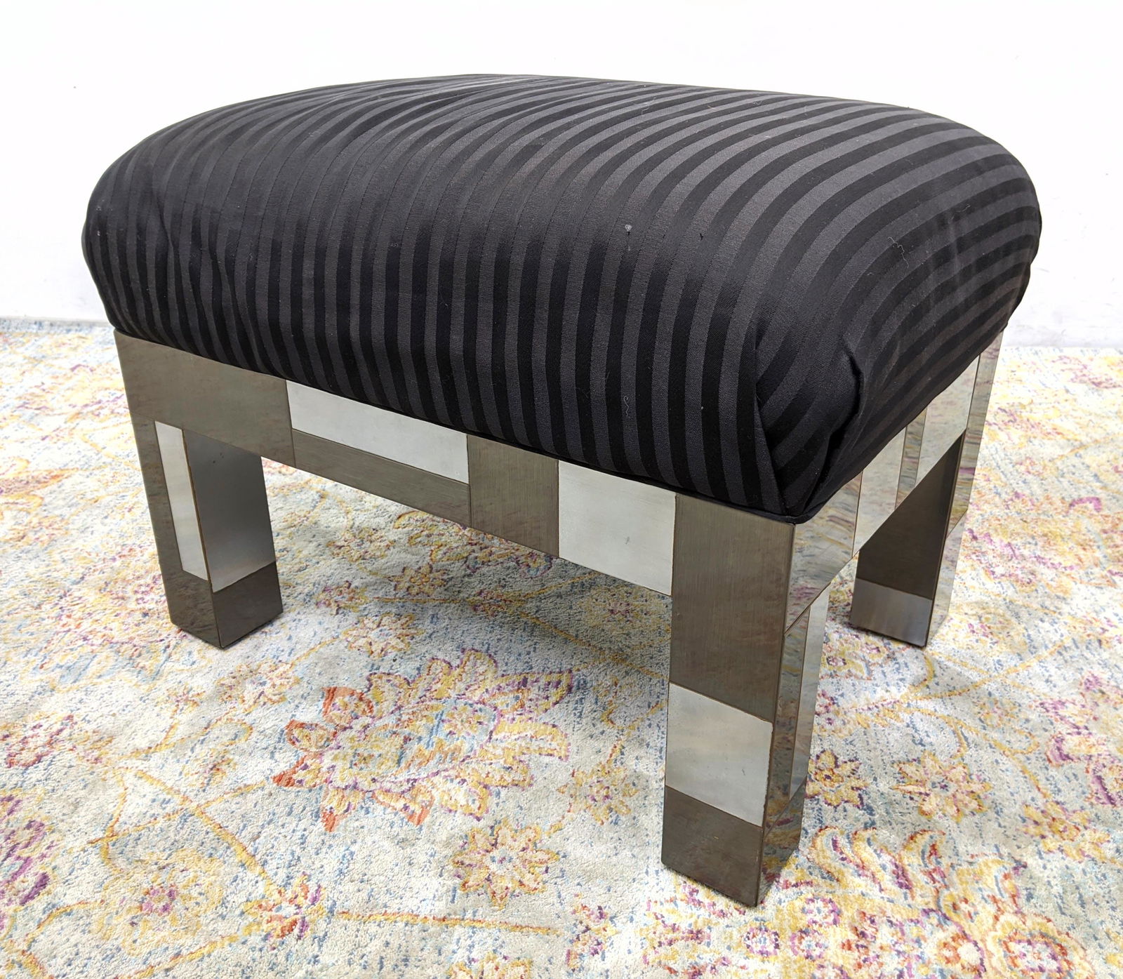 PAUL EVANS Cityscape Vanity Footstool Bench. Signed. (1 of 10)