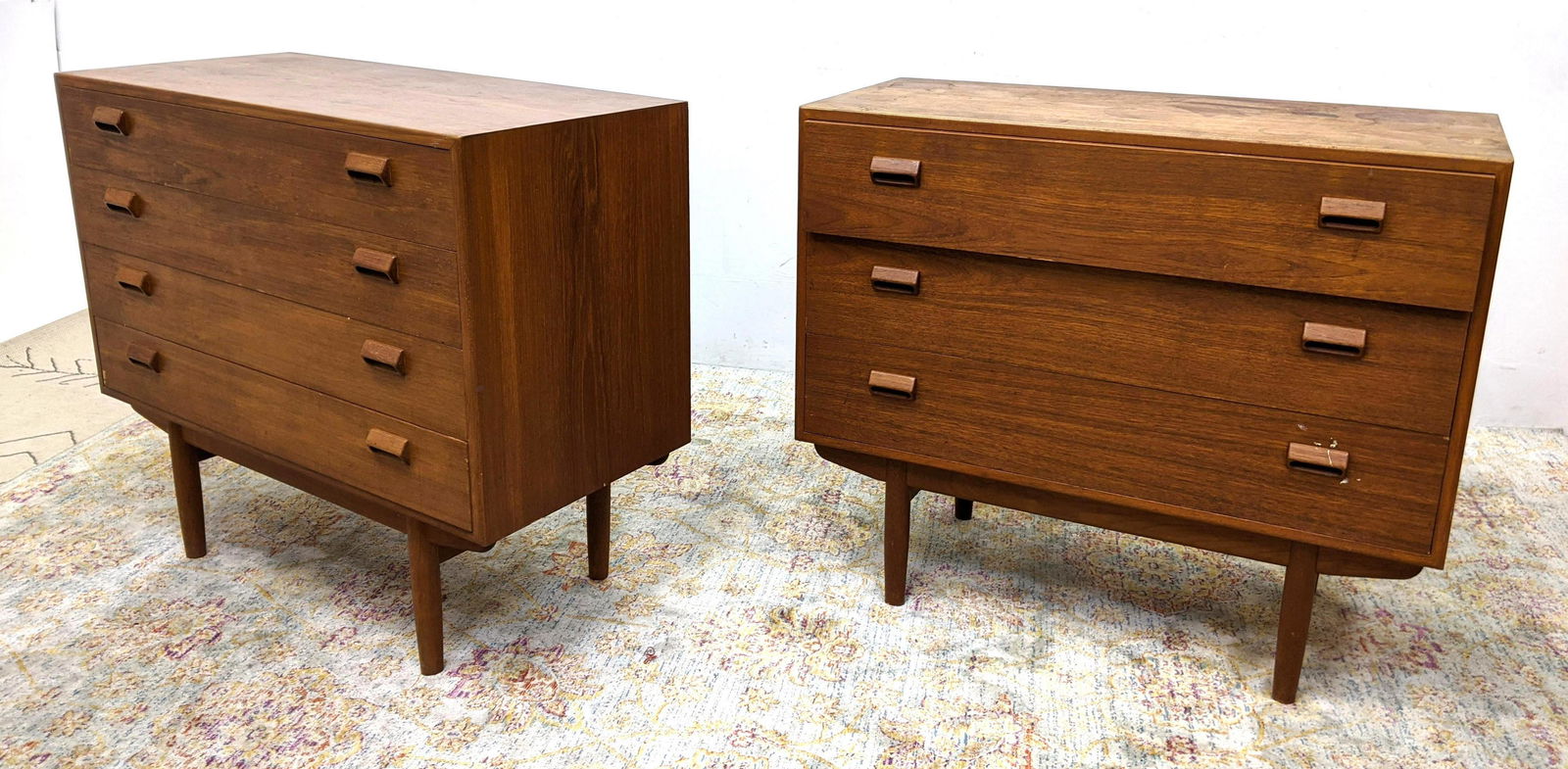 2pc Danish Teak Dressers Chests Cabinets. One with pull (1 of 20)