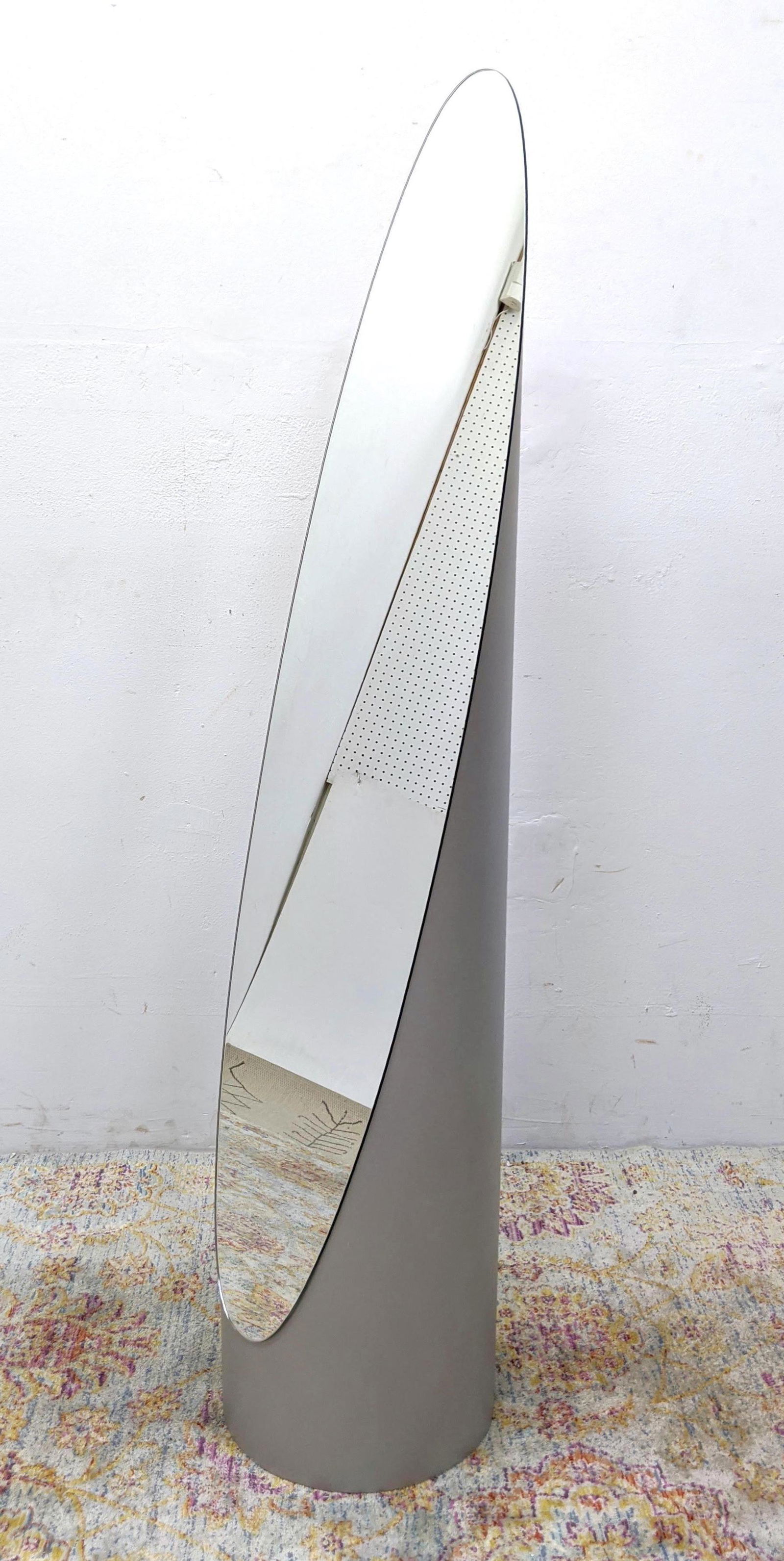 Roger Lecal Style "Lipstick" Floor Model Mirror. Silver (1 of 10)