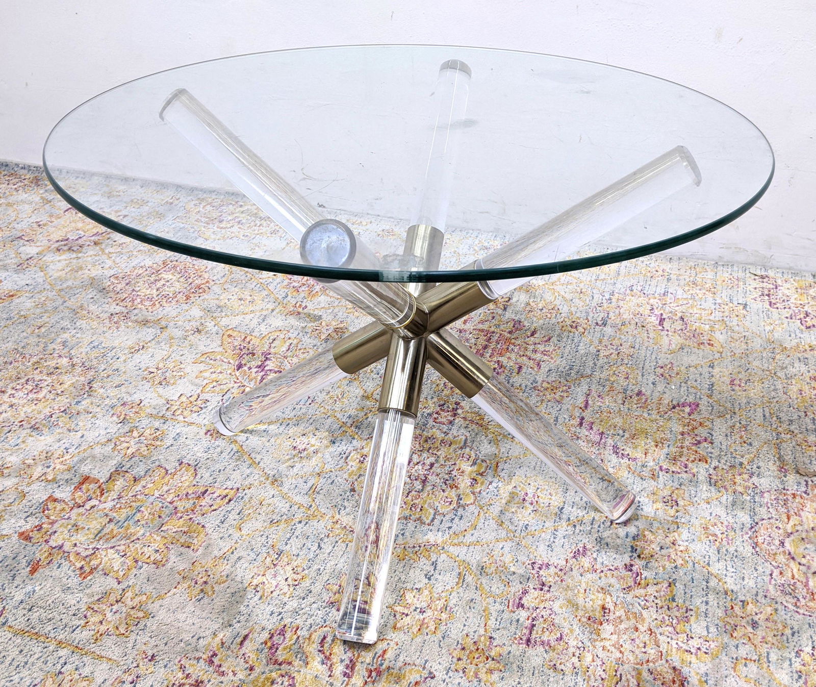CHARLES HOLLIS JONES Coffee Cocktail Table with Lucite (1 of 9)