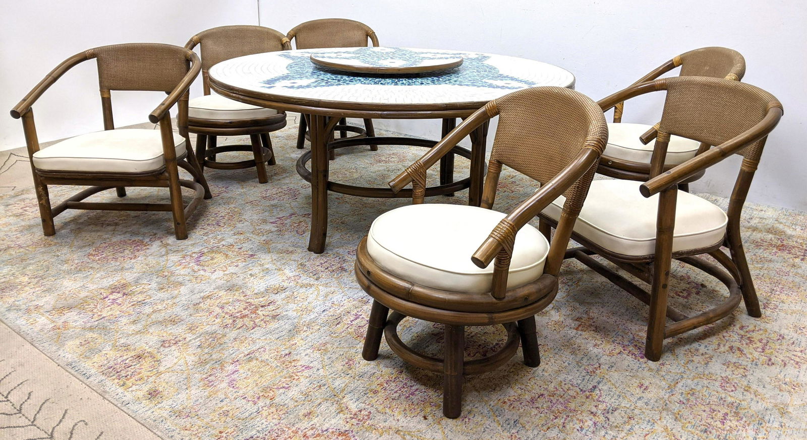 Ficks Reed Dining Set, Tile Top Table and 6 Chairs.  Ti (1 of 20)