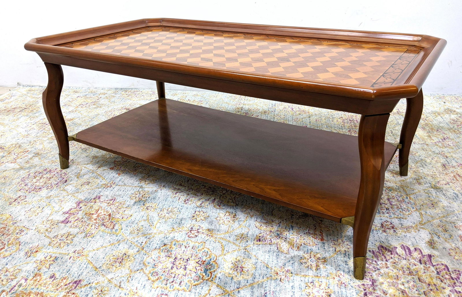 JOHN WIDDICOMB Parquetry Top Coffee Table. Lower level. (1 of 16)