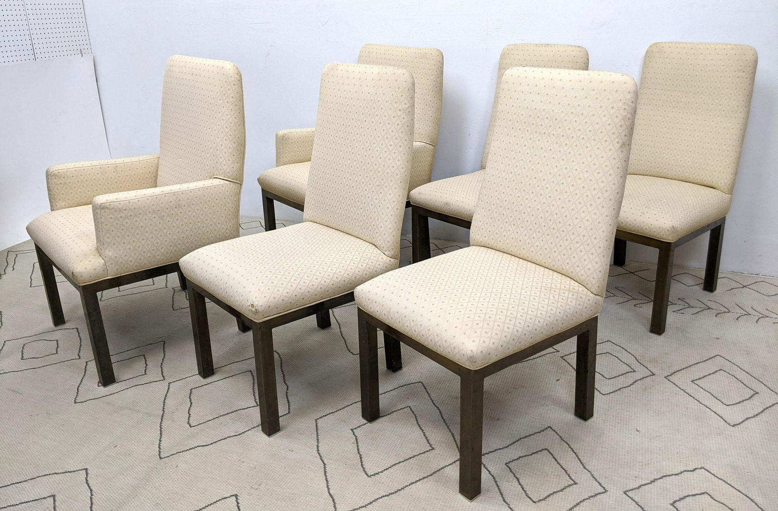 6 Mastercraft Bronze Base Dining Chairs. Unsigned. (Thi (1 of 14)