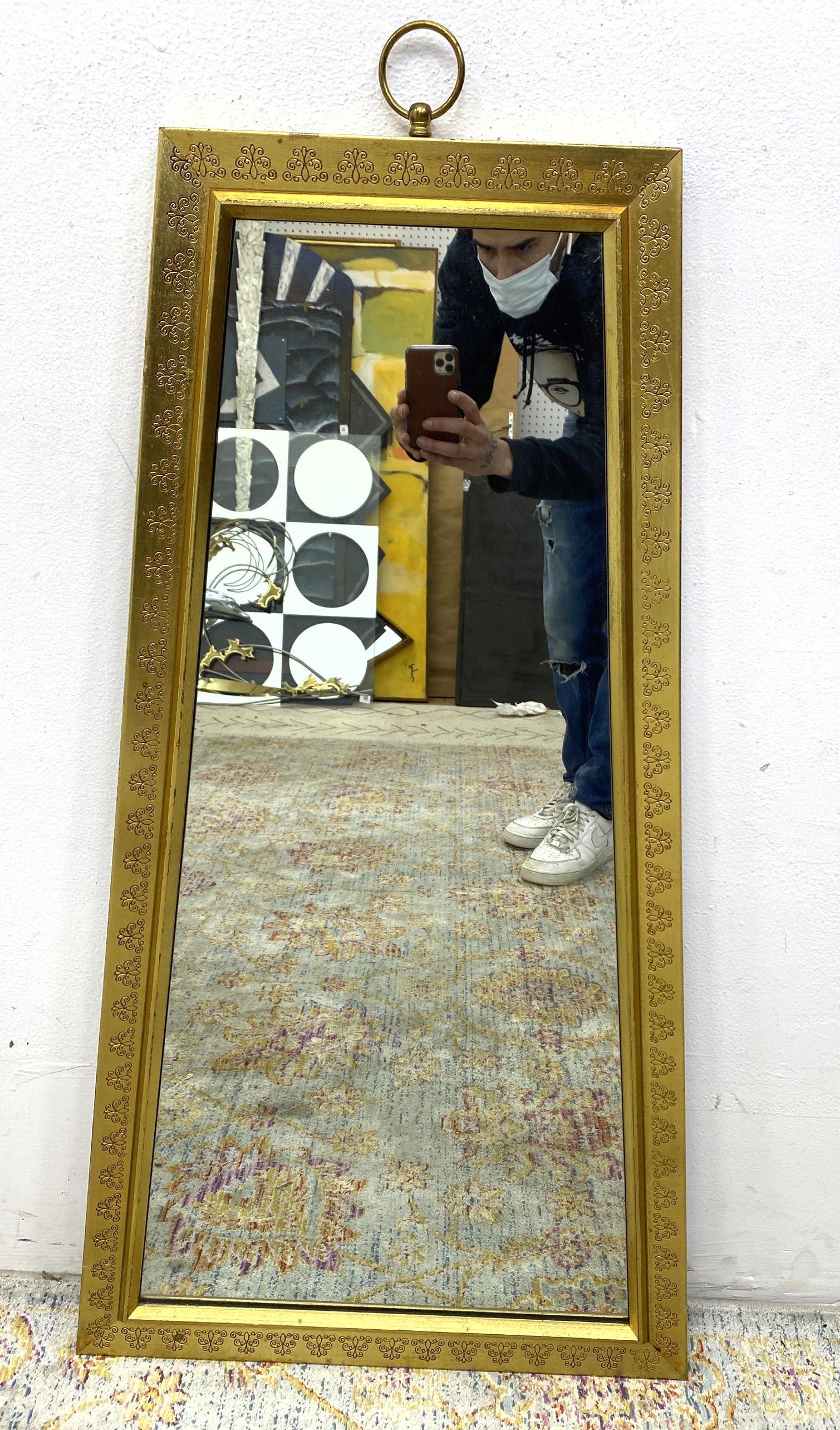 Decorator Trapezoidal Wall Mirror with Ring Top. (1 of 5)