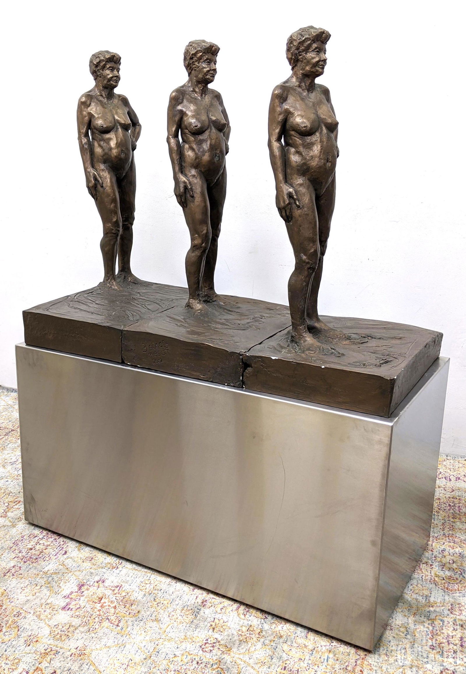 M GEIST 2002 Pottery Sculpture on Stainless Steel Base. (1 of 13)