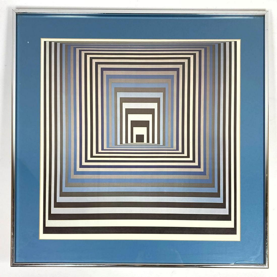Mid Century Modern Op Art Print. Vasarely style. (1 of 7)