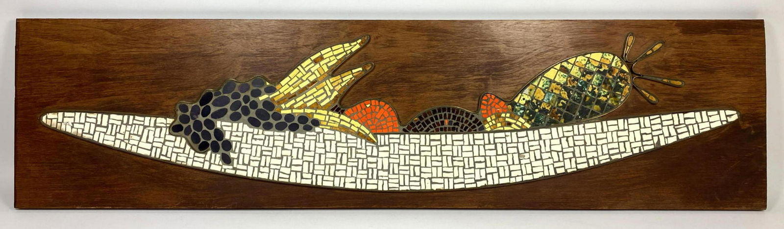 Mid Century Modern Brass Bound Mosaic Wall Sculpture. (1 of 12)