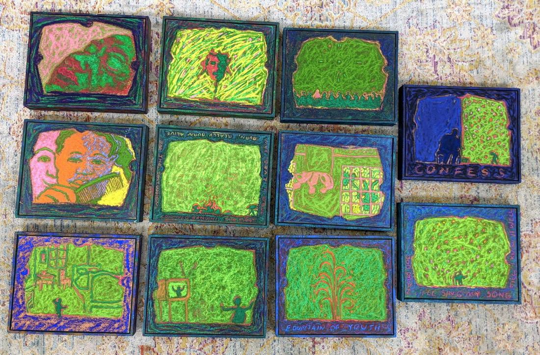 11pcs CHRISTOPHER ENGEL Small Pastel Paintings. Confess (1 of 16)