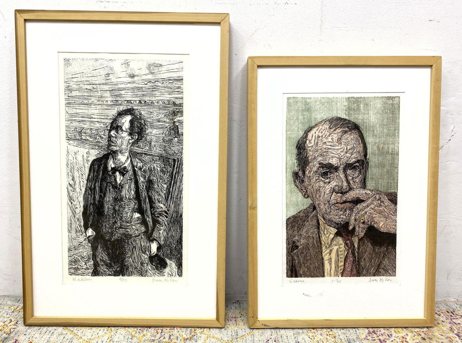 2 pcs DAN MILLER Colored Etching Prints. MAHLER 5/35 an (1 of 12)