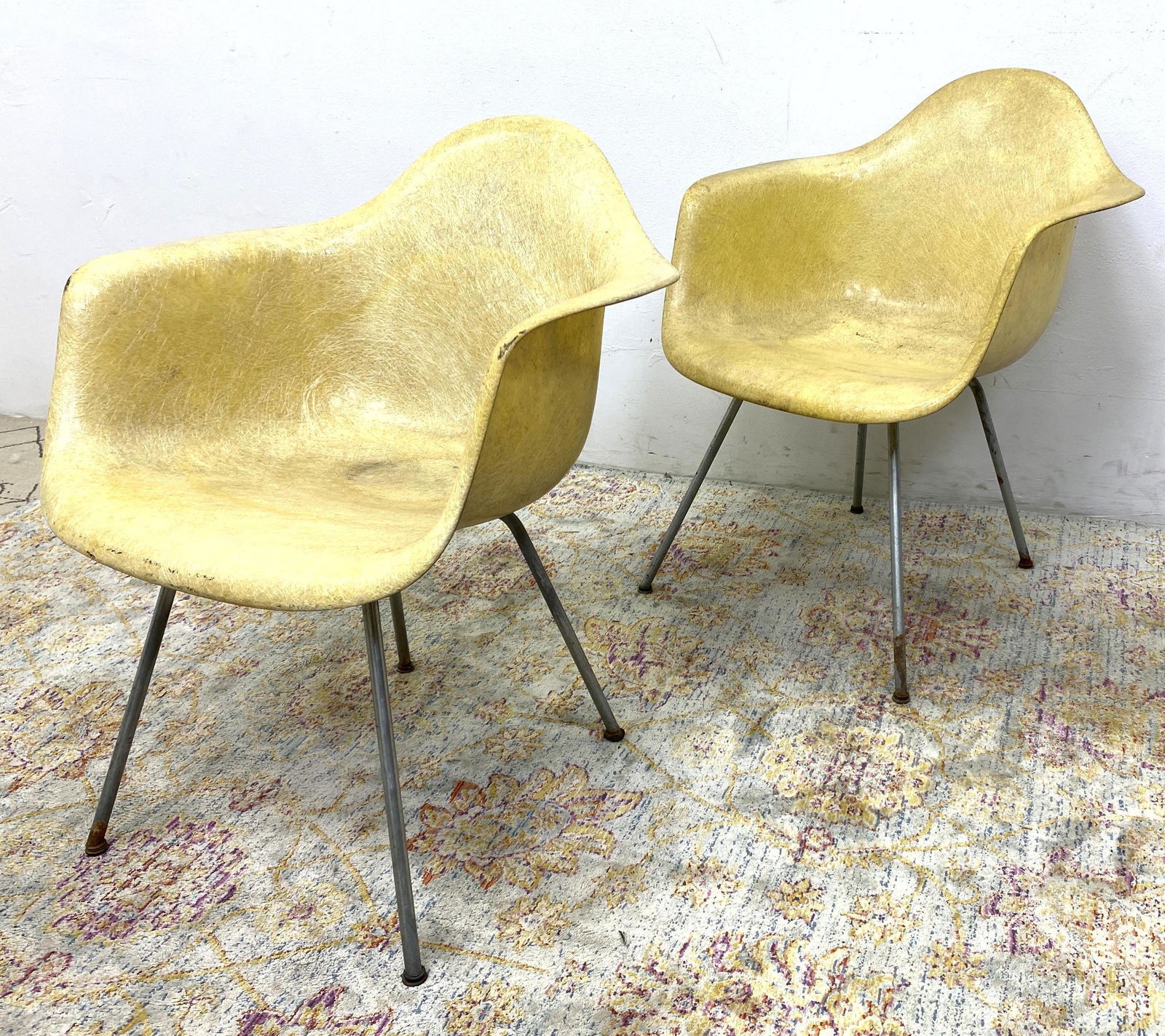 Pr Early Charles Eames Rope Edge Chairs. Herman Miller. (1 of 11)