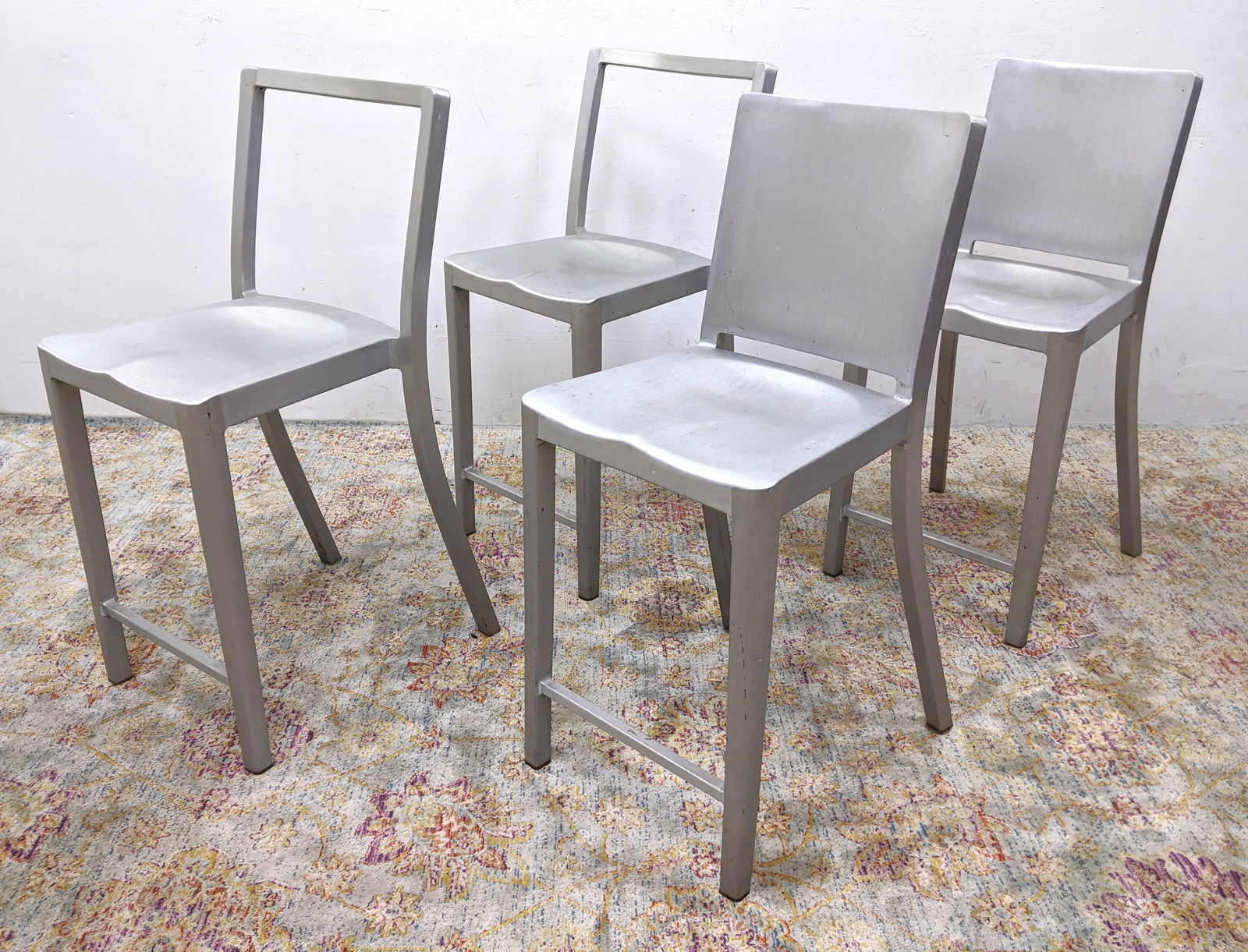 Set 2 and 2 Metal Bar Stools. EMECO by STARCK. HUDSON C (1 of 16)