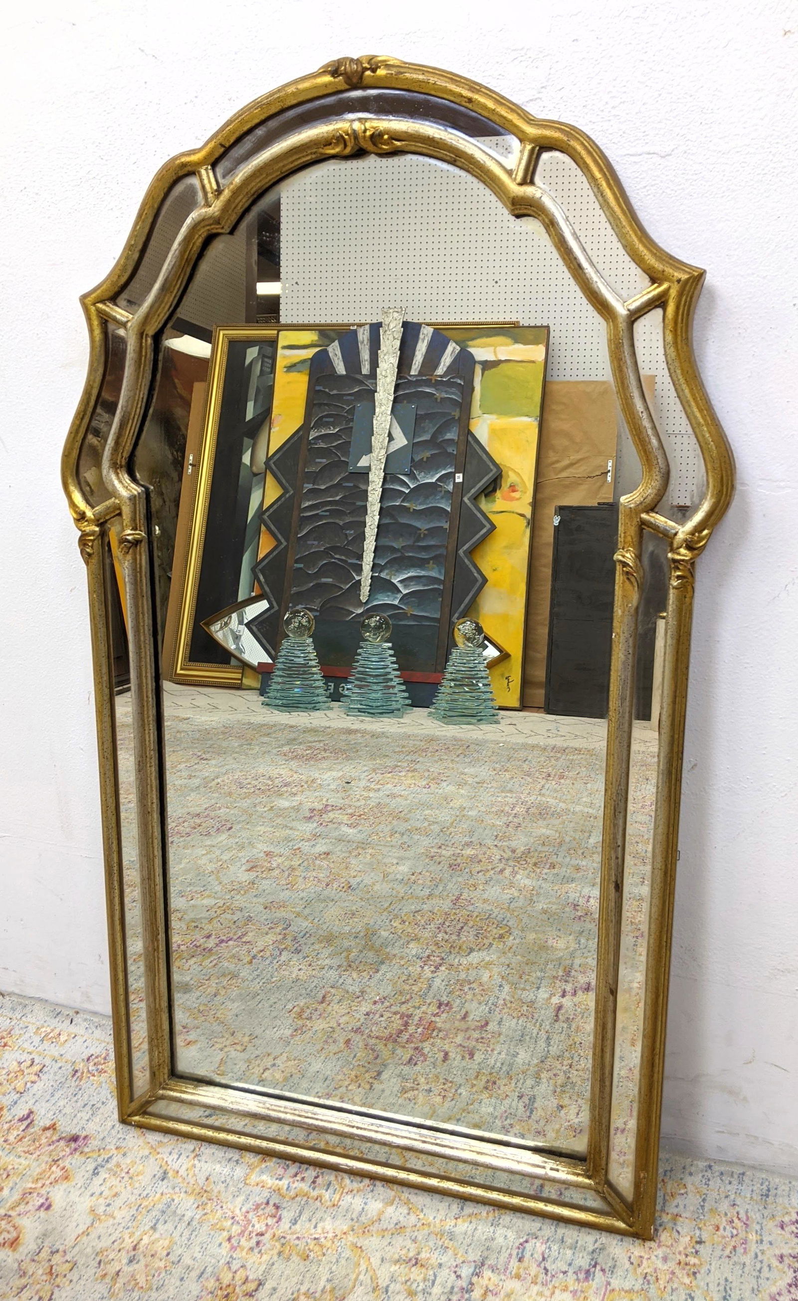 La BARGE Mirror. Shaped mirror frame. Gold and silver h (1 of 15)