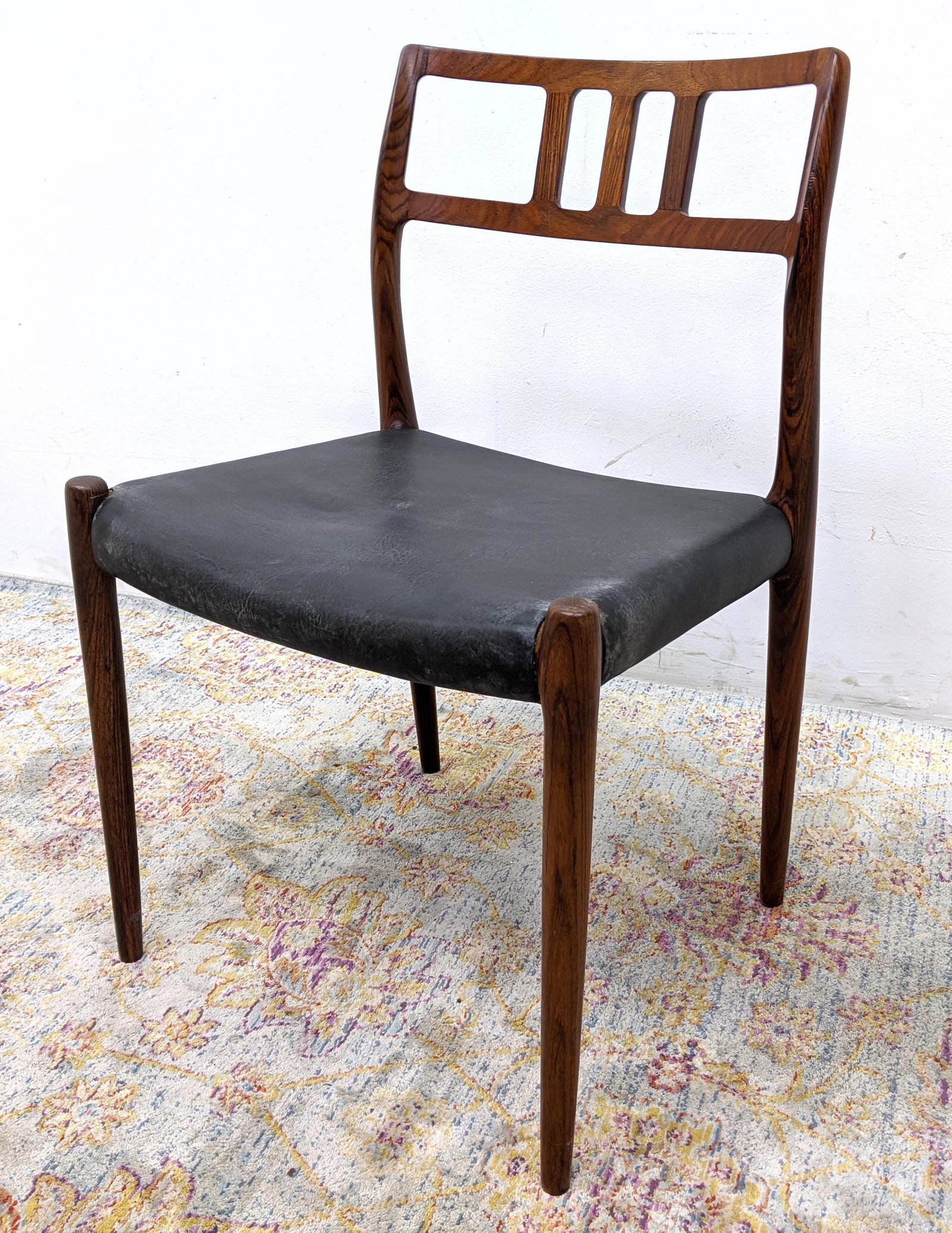 NIELS OTTO MOLLER ROSEWOOD DINING CHAIR.: NIELS OTTO MOLLER ROSEWOOD DINING CHAIR.-- Dimensions: H: 30.5 inches: W: 20 inches: D: 19 inches ---