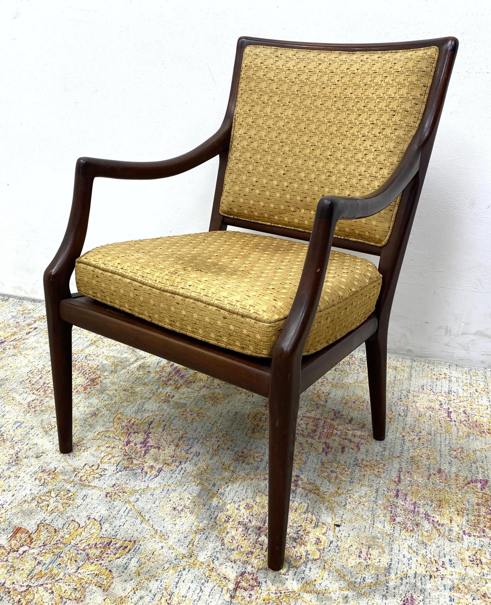 Robsjohn Gibbings Attributed Arm Chair. Few scuffs to w: Robsjohn Gibbings Attributed Arm Chair. Few scuffs to wood. -- Dimensions: H: 35 inches: W: 23 inches: D: 27 inches ---