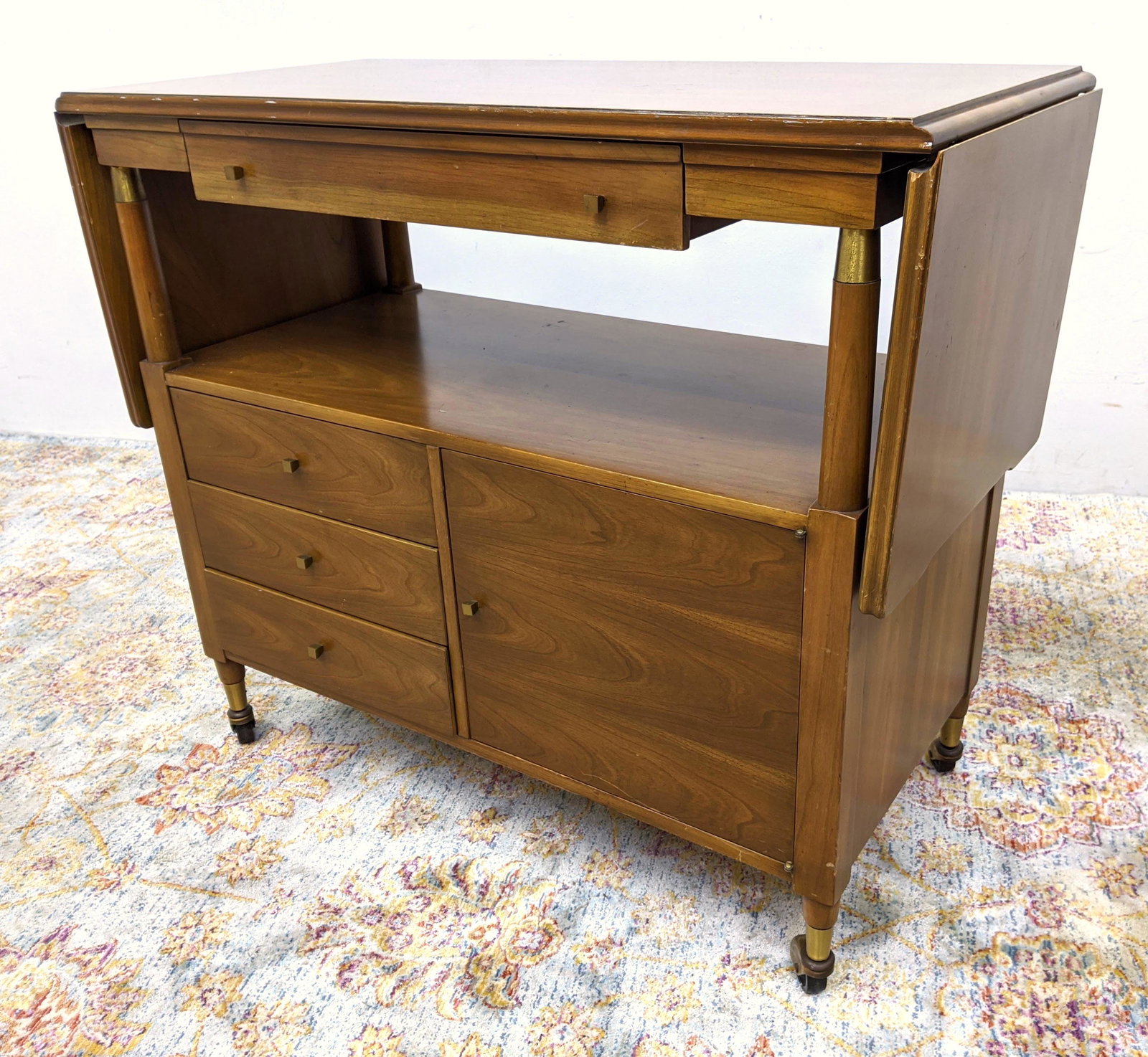 JOHN WIDDICOMB  American Modern Rolling Bar Cart. Servi (1 of 17)
