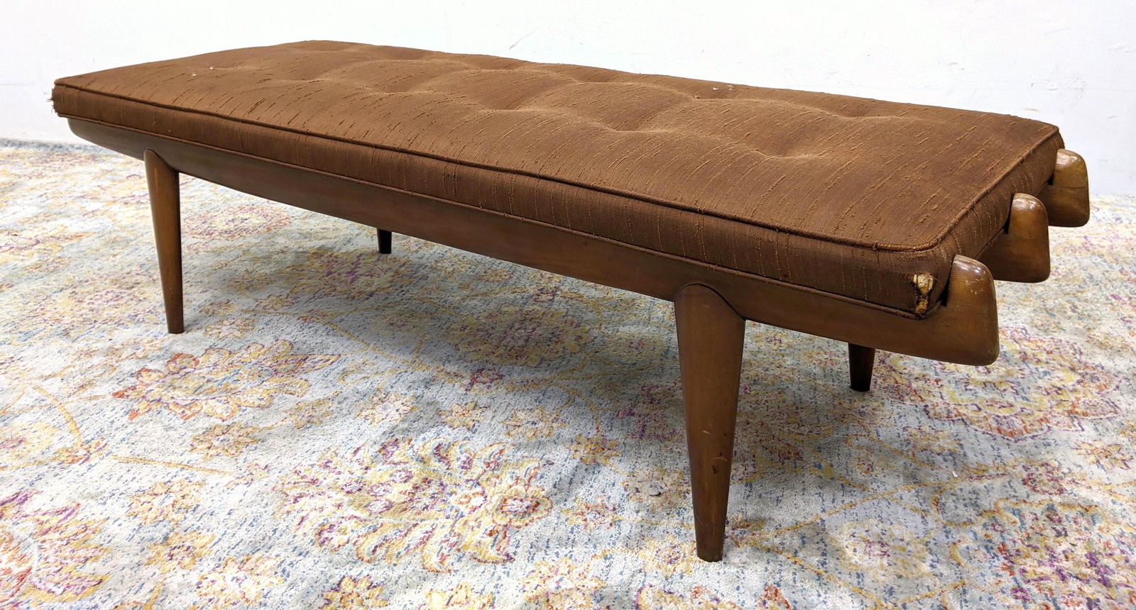 Mid Century Modern Stylish Bench Wood frame with side d (1 of 16)