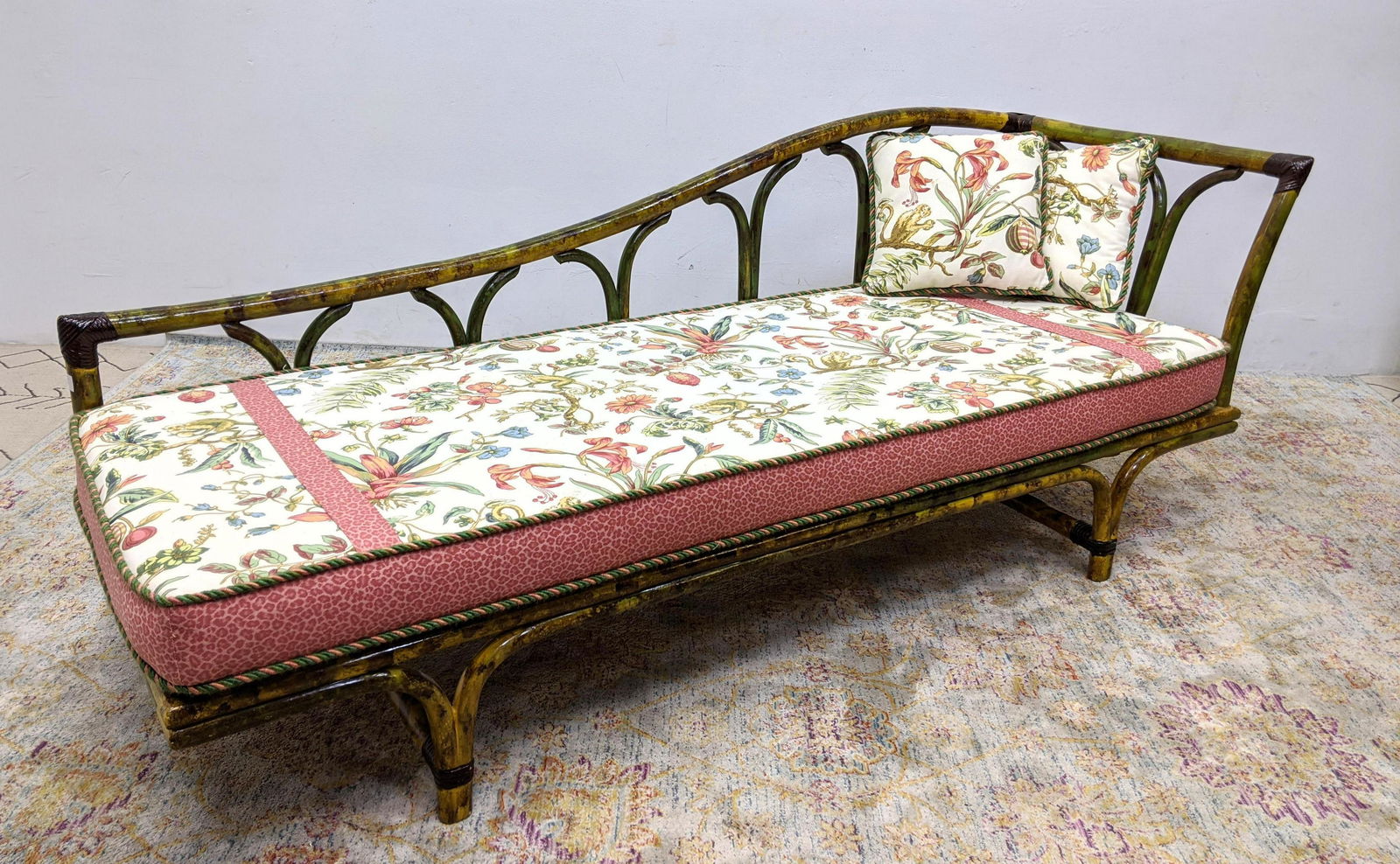 FICKS REED style Rattan Chaise Lounge. Bamboo and Ratta (1 of 16)